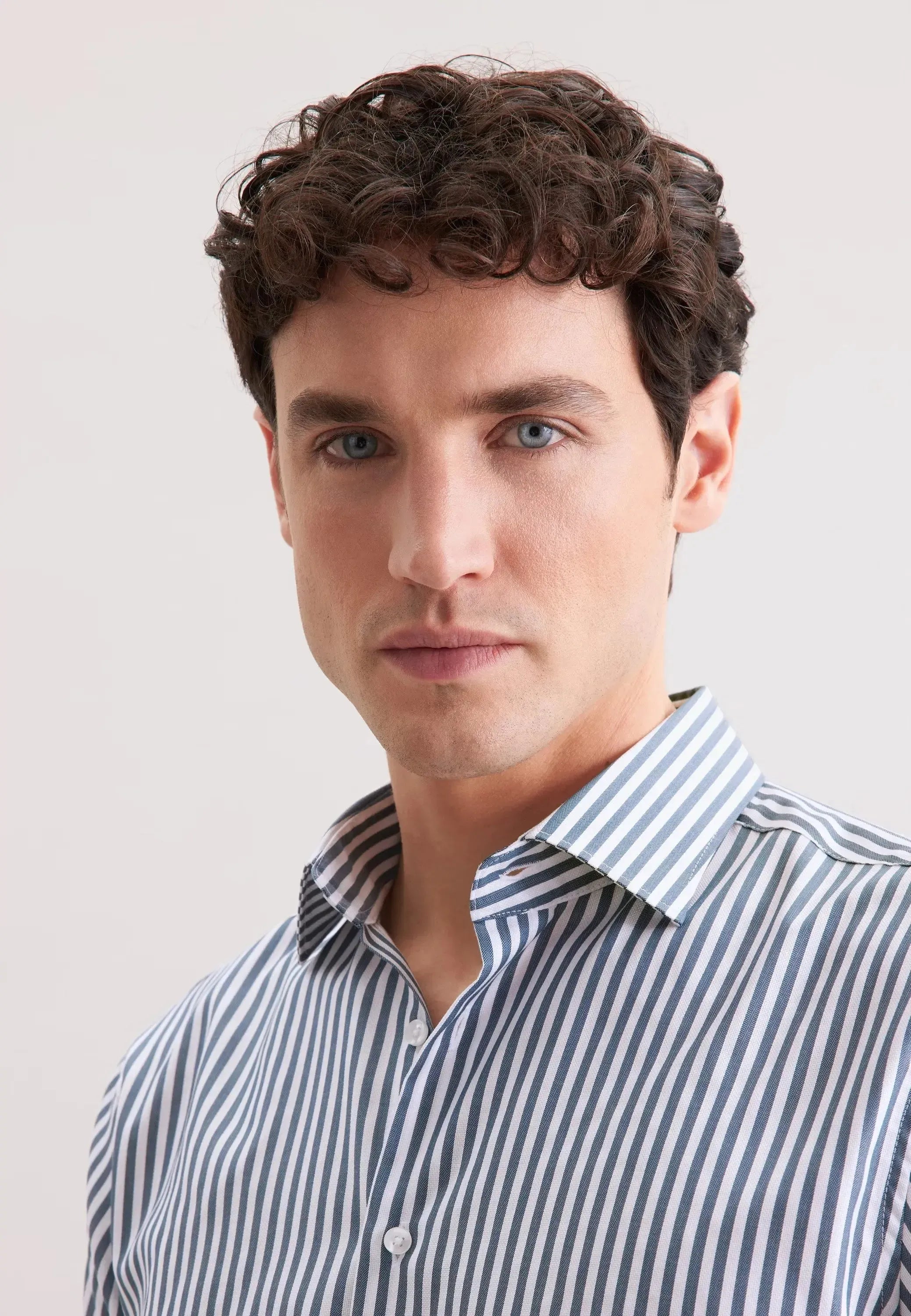 Regular Fit No Iron New Kent Striped Business Shirt Dark Teal-seidensticker uk