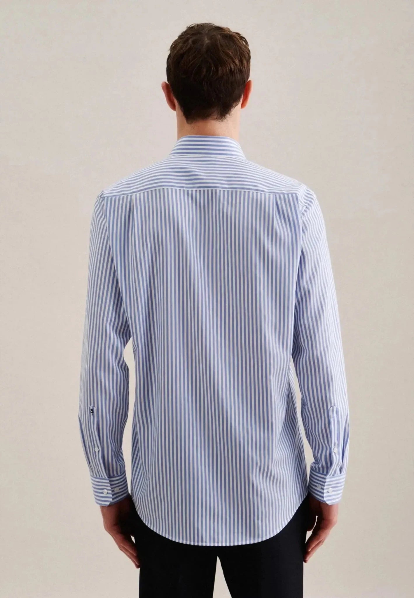Seidensticker Regular Fit No Iron New Kent Striped Business Shirt Light Blue - 01.143550-13-38 - seidensticker.co.uk