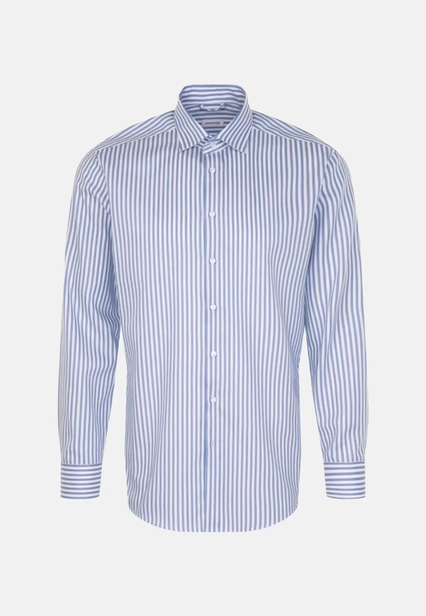 Seidensticker Regular Fit No Iron New Kent Striped Business Shirt Light Blue - 01.143550-13-38 - seidensticker.co.uk