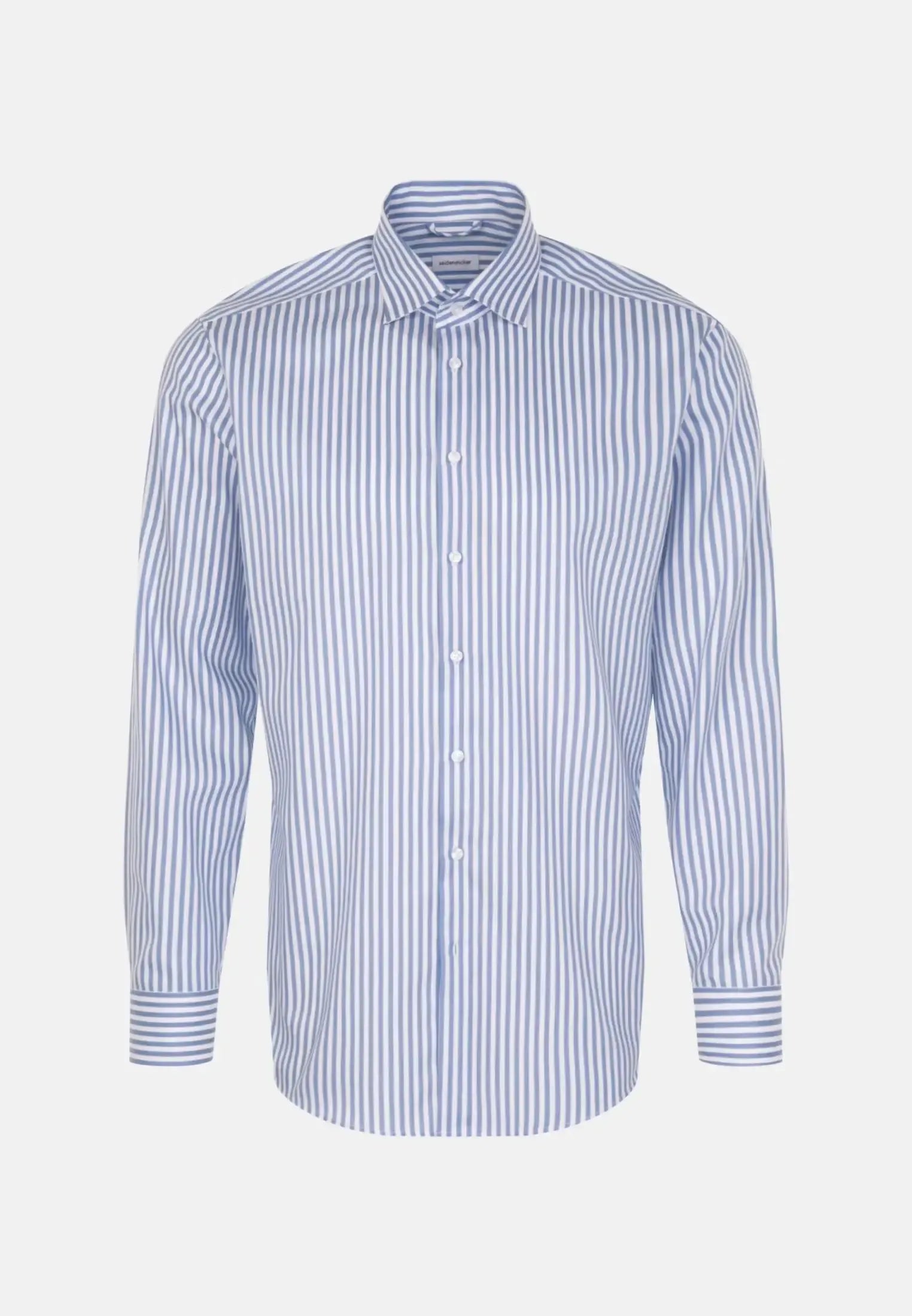 Regular Fit No Iron New Kent Striped Business Shirt Light Blue-seidensticker uk