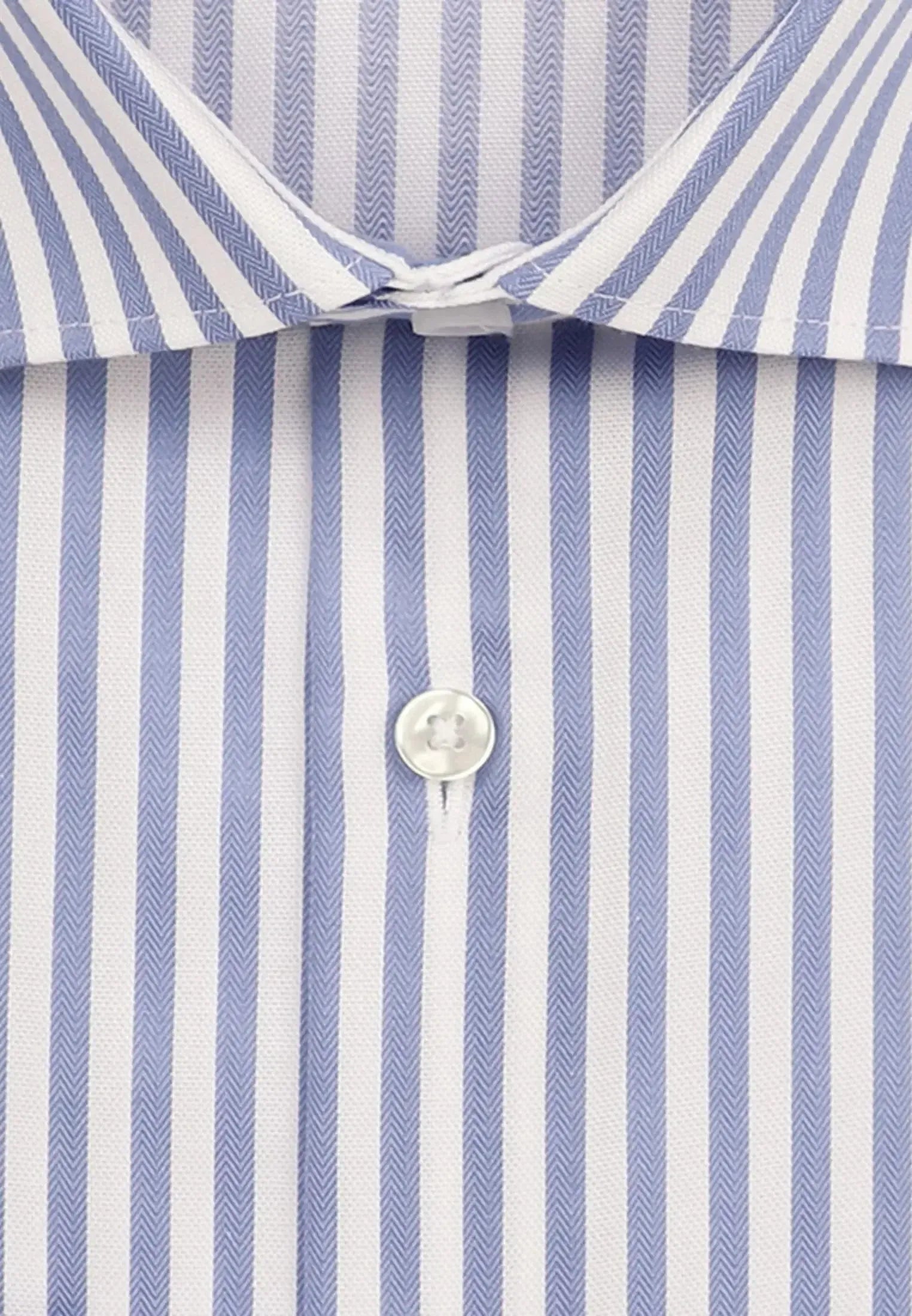 Regular Fit No Iron New Kent Striped Business Shirt Light Blue-seidensticker uk