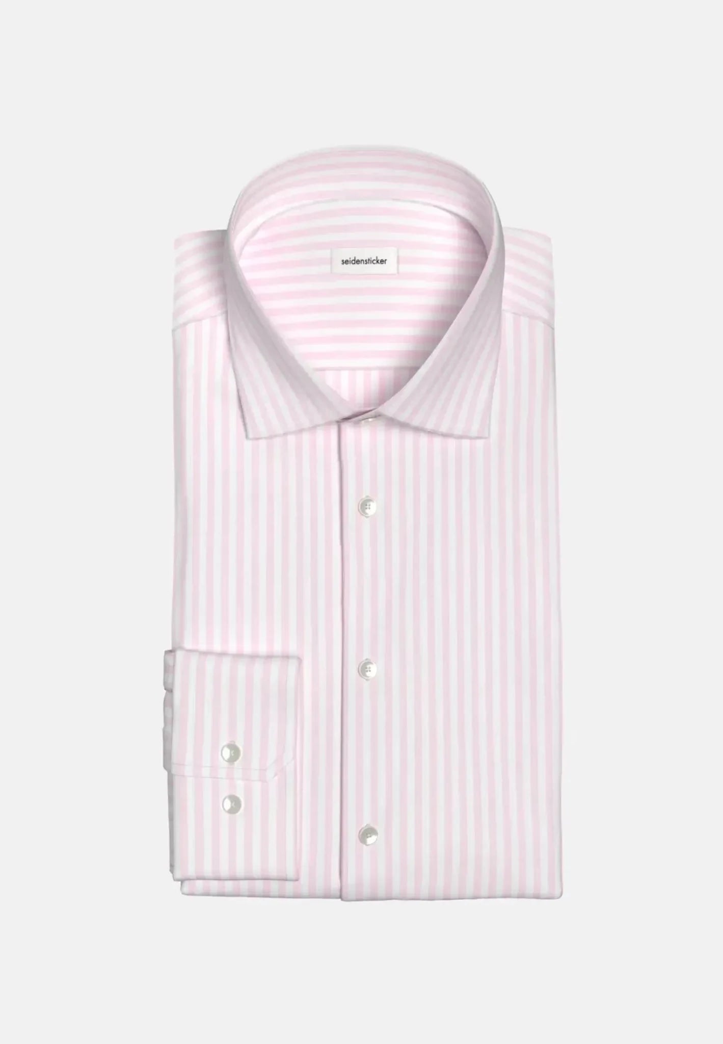 Seidensticker UK - Regular Fit No Iron New Kent Striped Business Shirt Pink - 01.143550-42-38