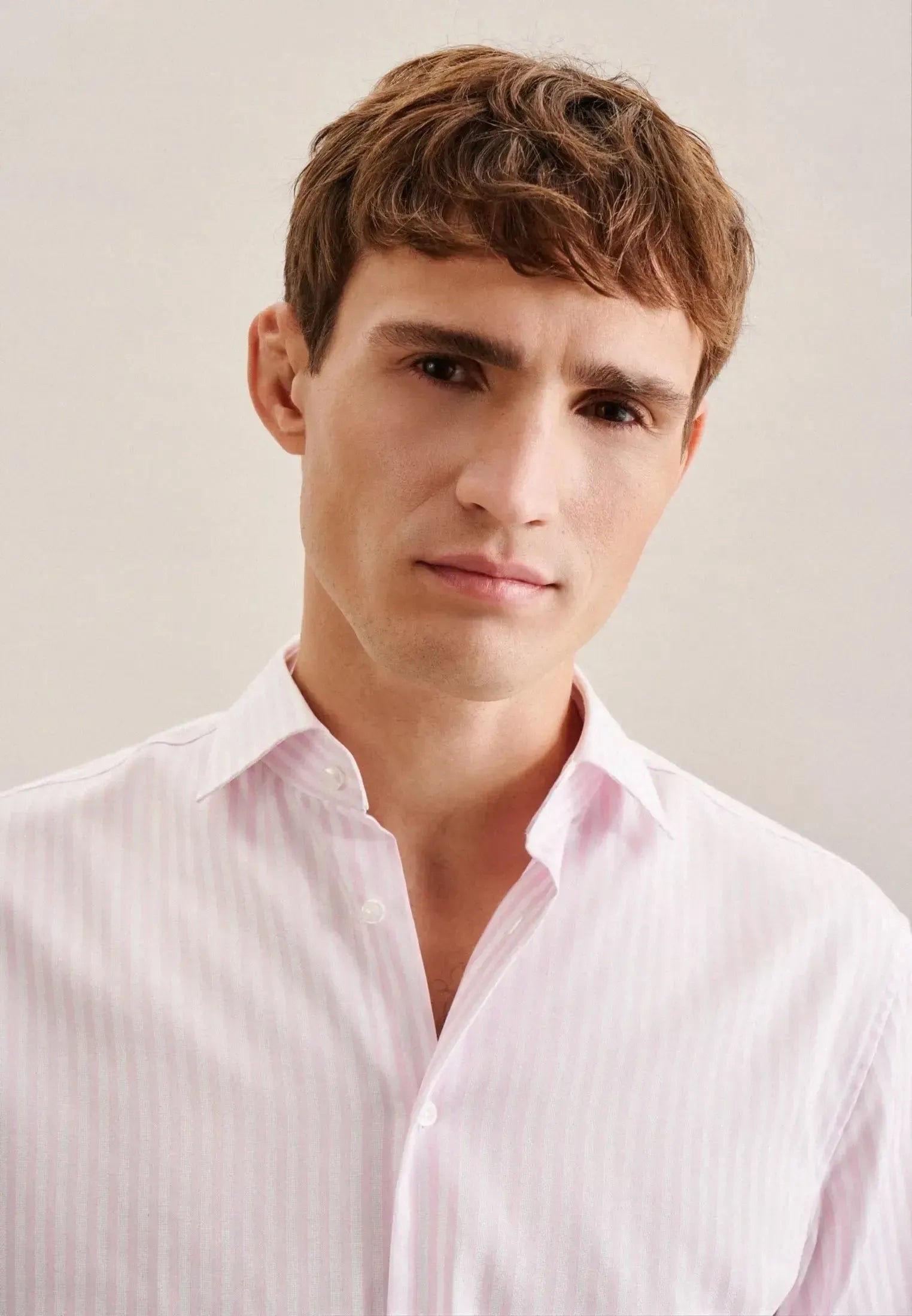 Regular Fit No Iron New Kent Striped Business Shirt Pink-seidensticker uk