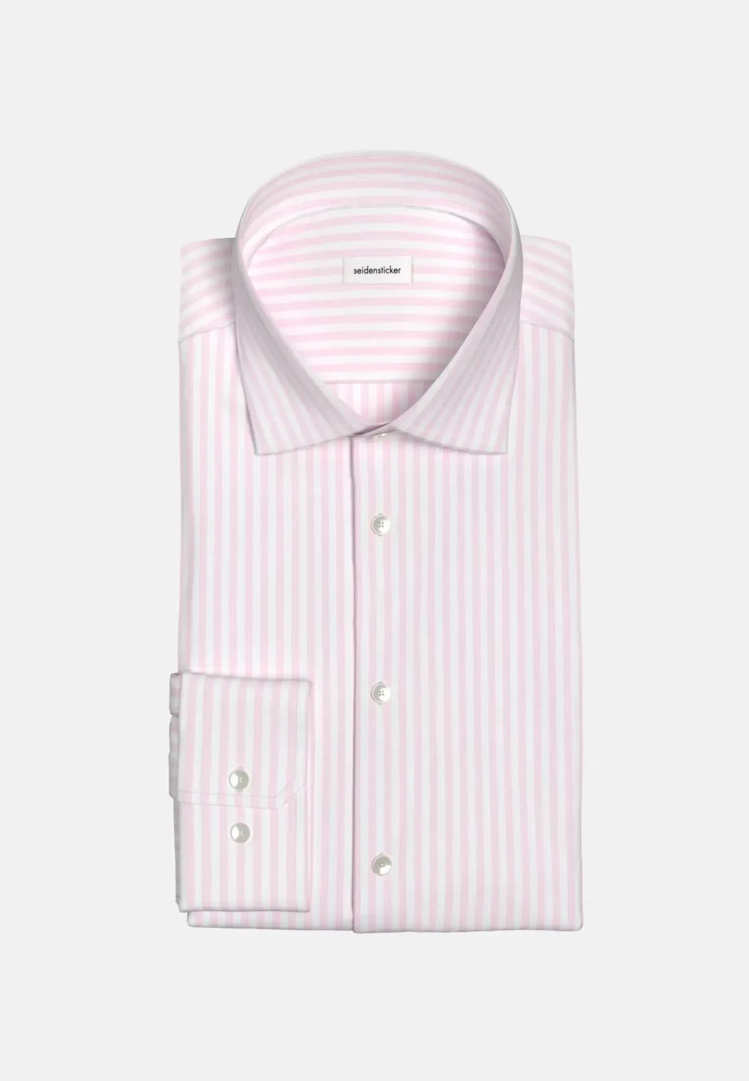Regular Fit No Iron New Kent Striped Business Shirt Pink-seidensticker uk