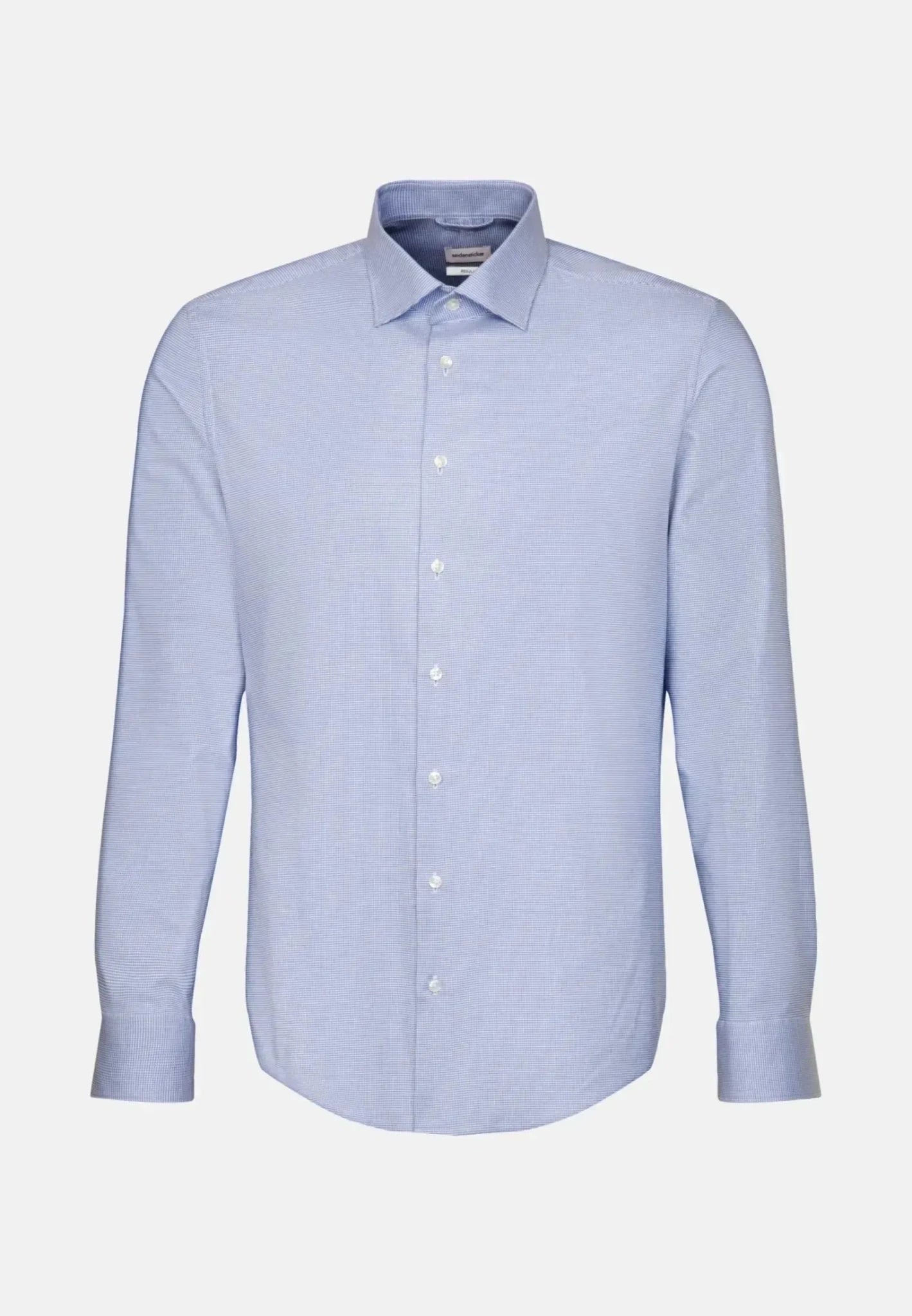 Seidensticker Regular Fit No Iron New Kent Structured Business Shirt Light Blue - 01.141960-13-38 - seidensticker.co.uk