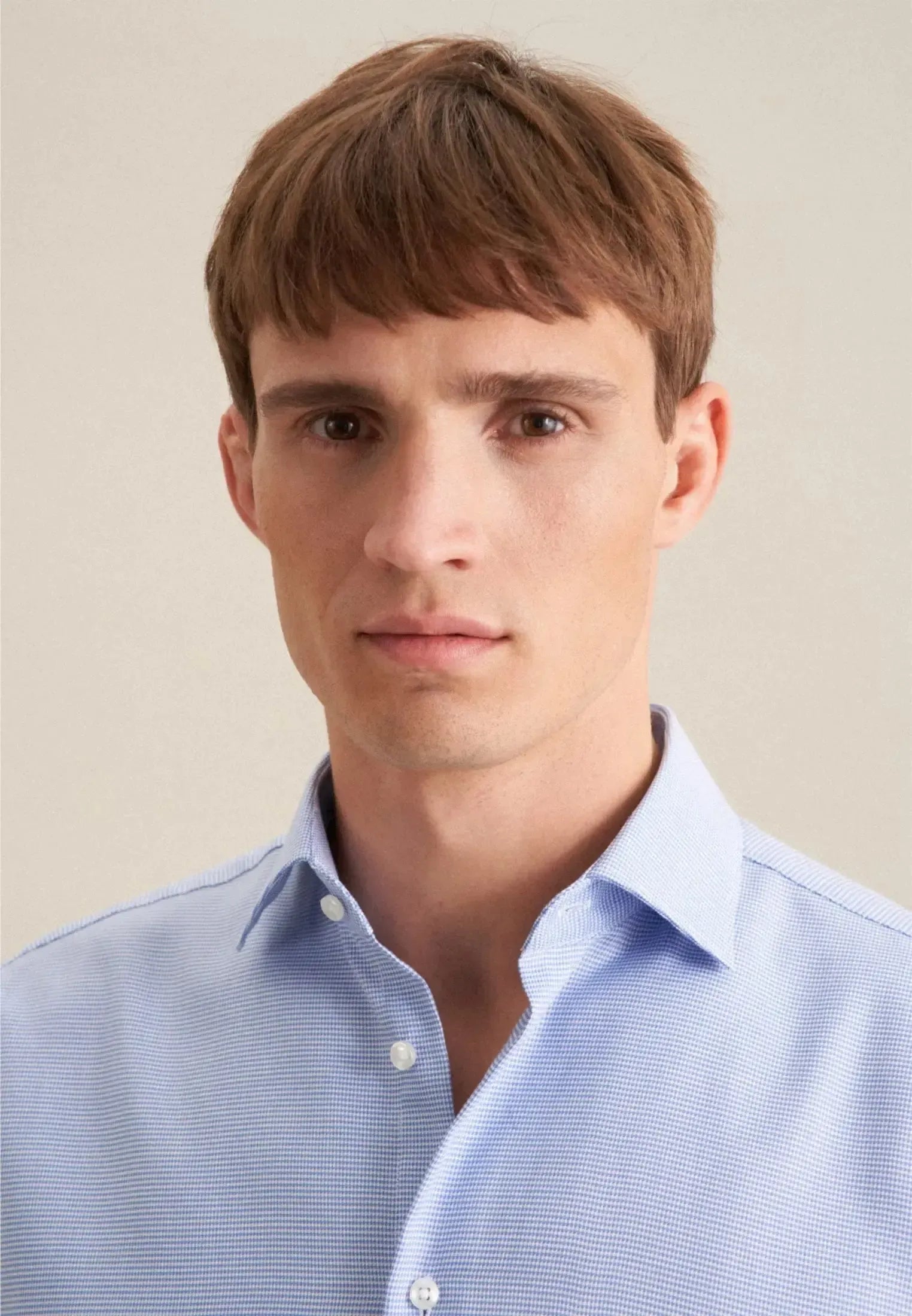 Regular Fit No Iron New Kent Structured Business Shirt Light Blue-seidensticker uk