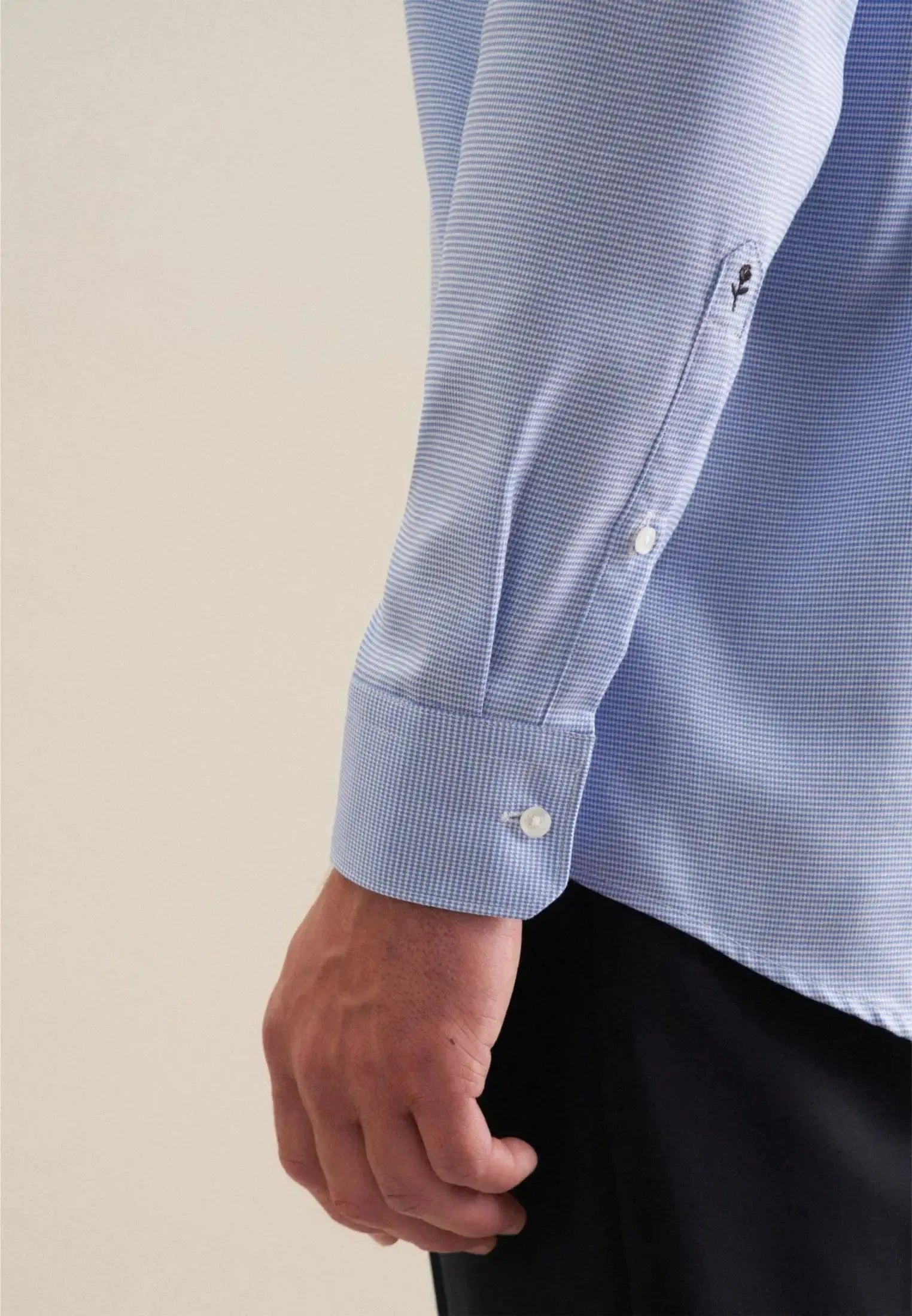 Regular Fit No Iron New Kent Structured Business Shirt Light Blue-seidensticker uk