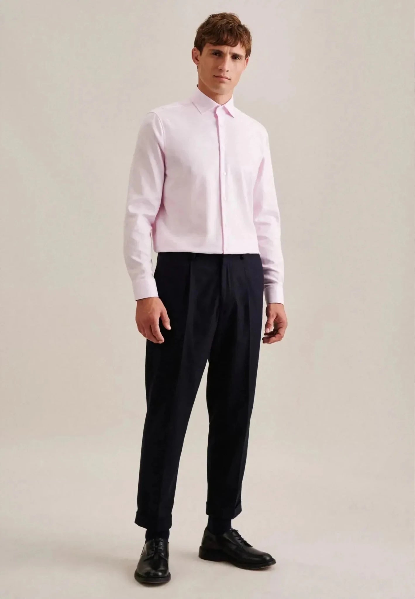 Seidensticker UK - Regular Fit No Iron New Kent Structured Business Shirt Pink - 01.141960-42-38