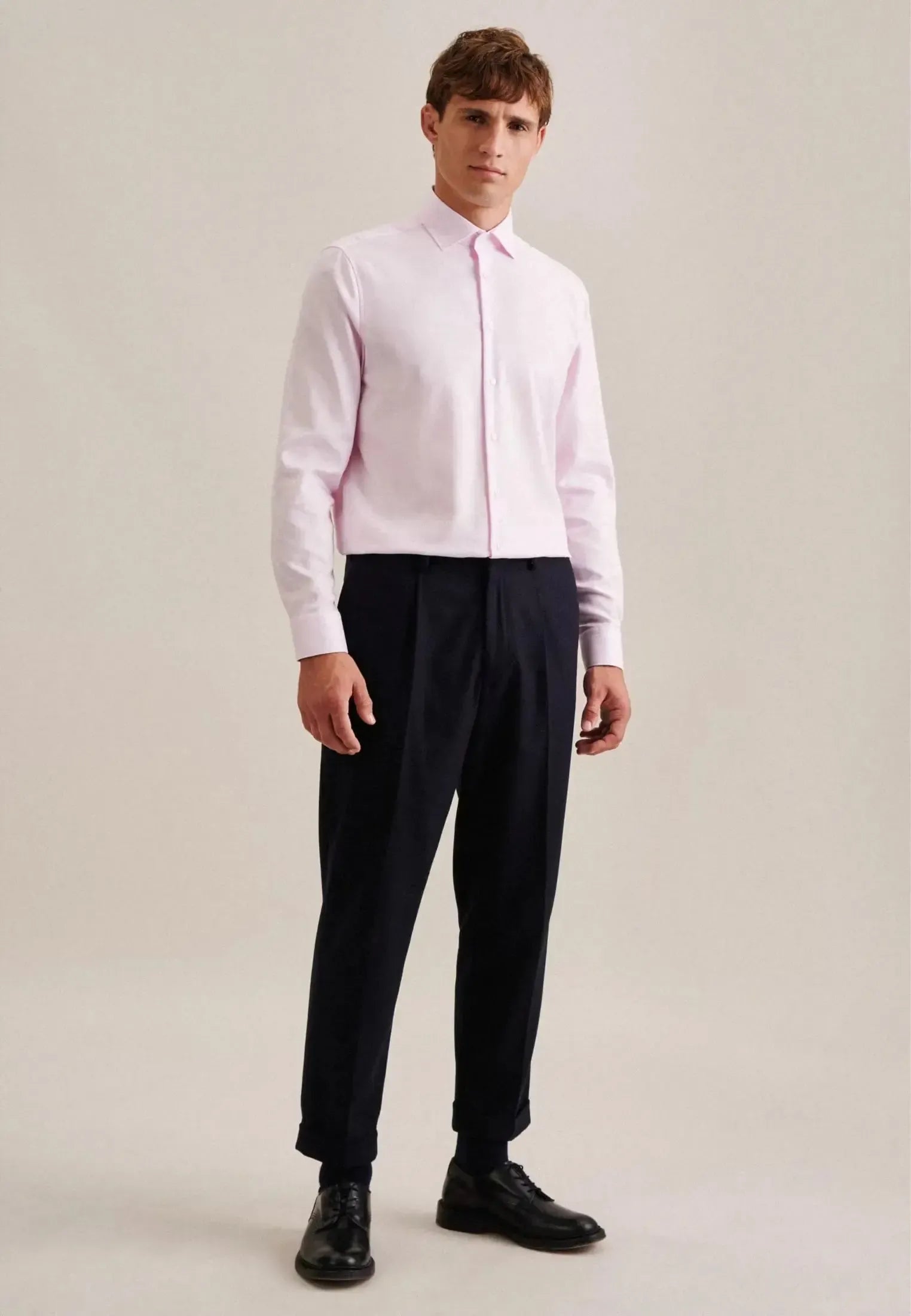 Regular Fit No Iron New Kent Structured Business Shirt Pink-seidensticker uk