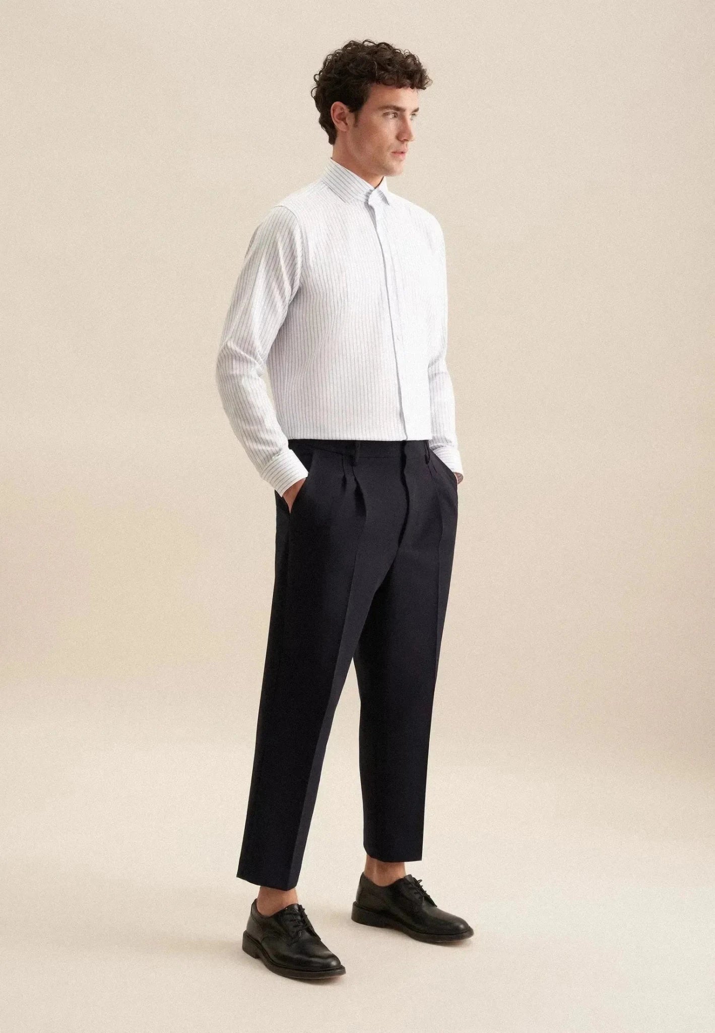 Seidensticker Regular Fit No Iron Spread Kent Striped Business Shirt Light Blue - 01.146117-13-38 - seidensticker.co.uk