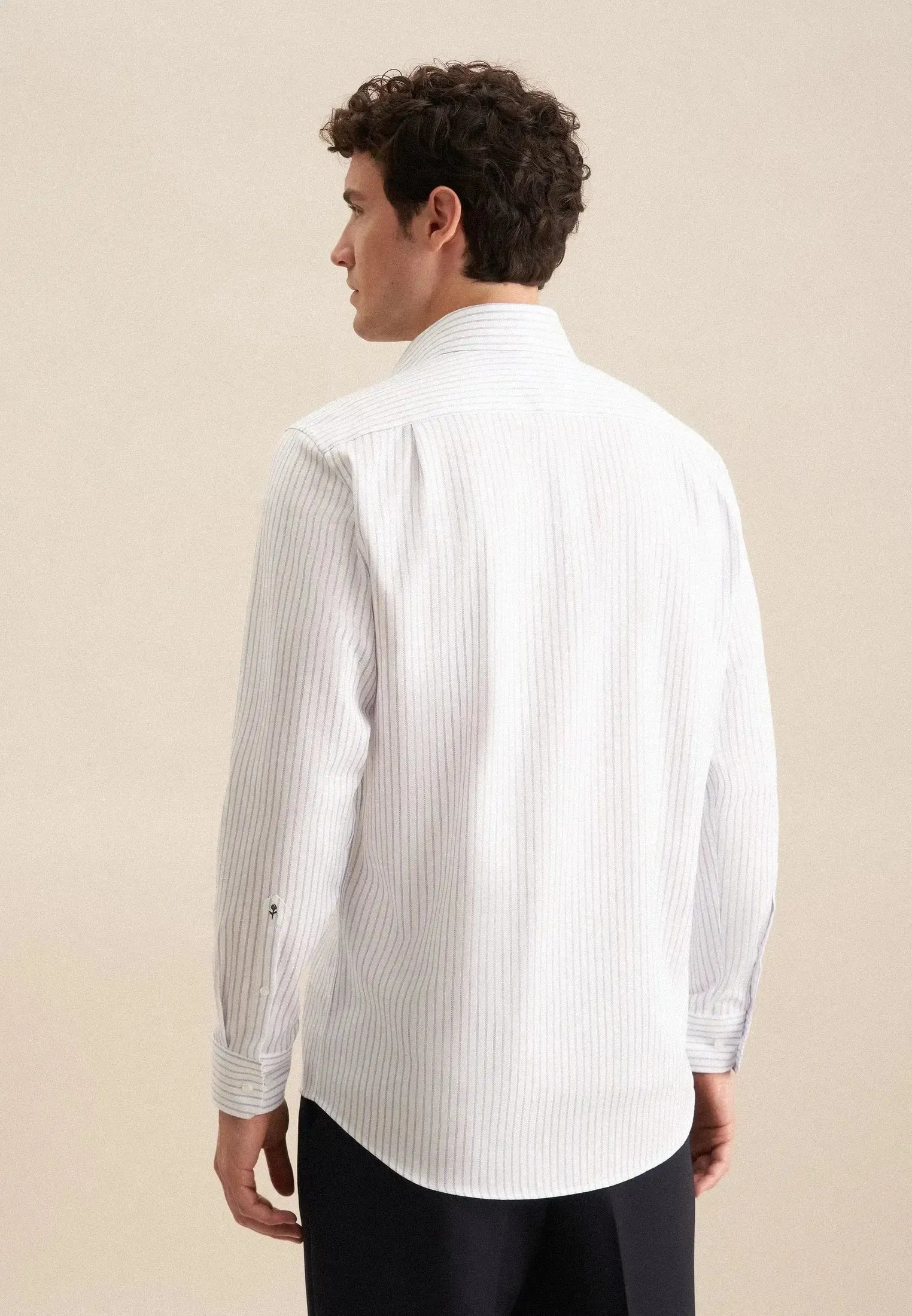 Regular Fit No Iron Spread Kent Striped Business Shirt Light Blue-seidensticker uk