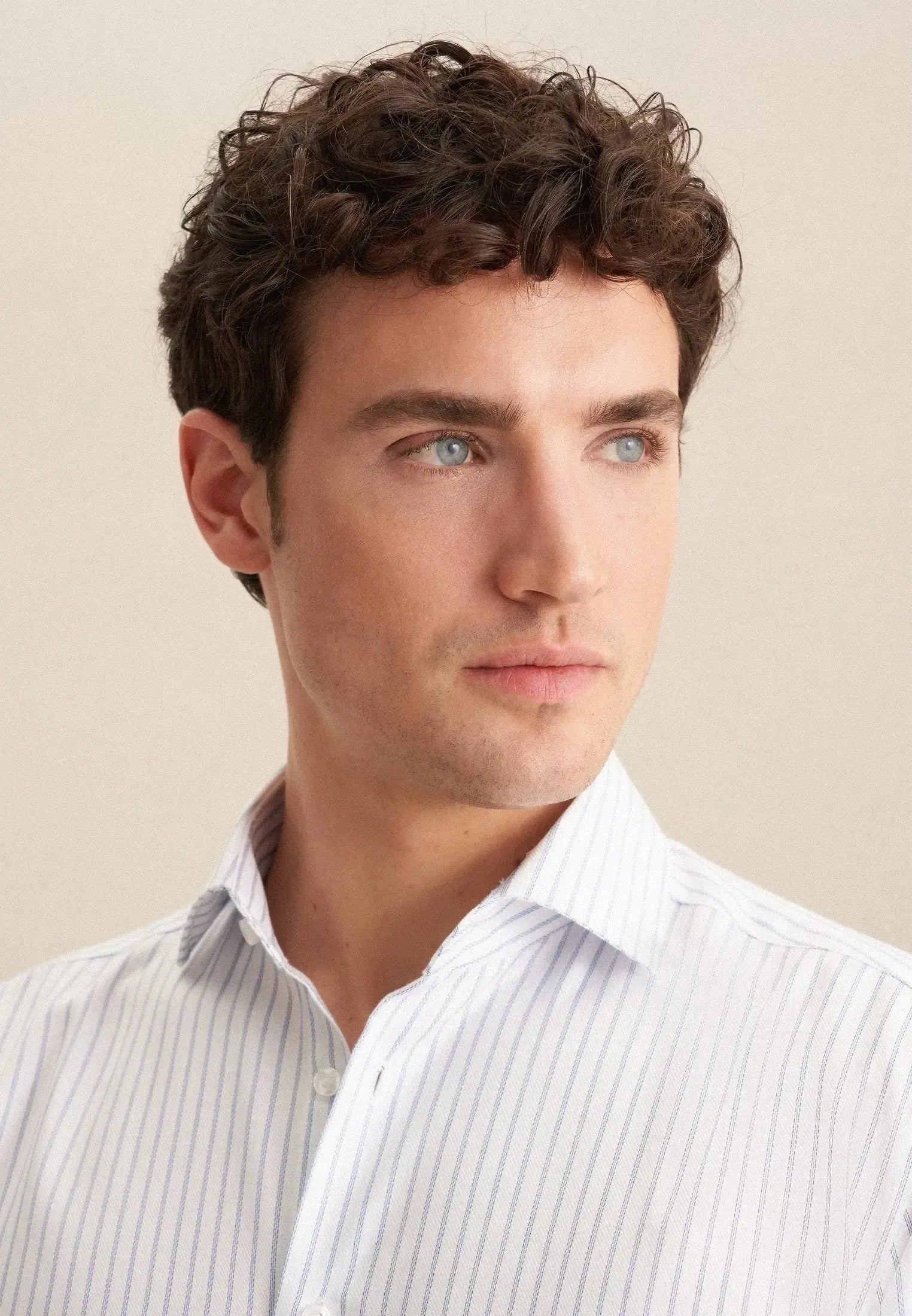 Regular Fit No Iron Spread Kent Striped Business Shirt Light Blue-seidensticker uk