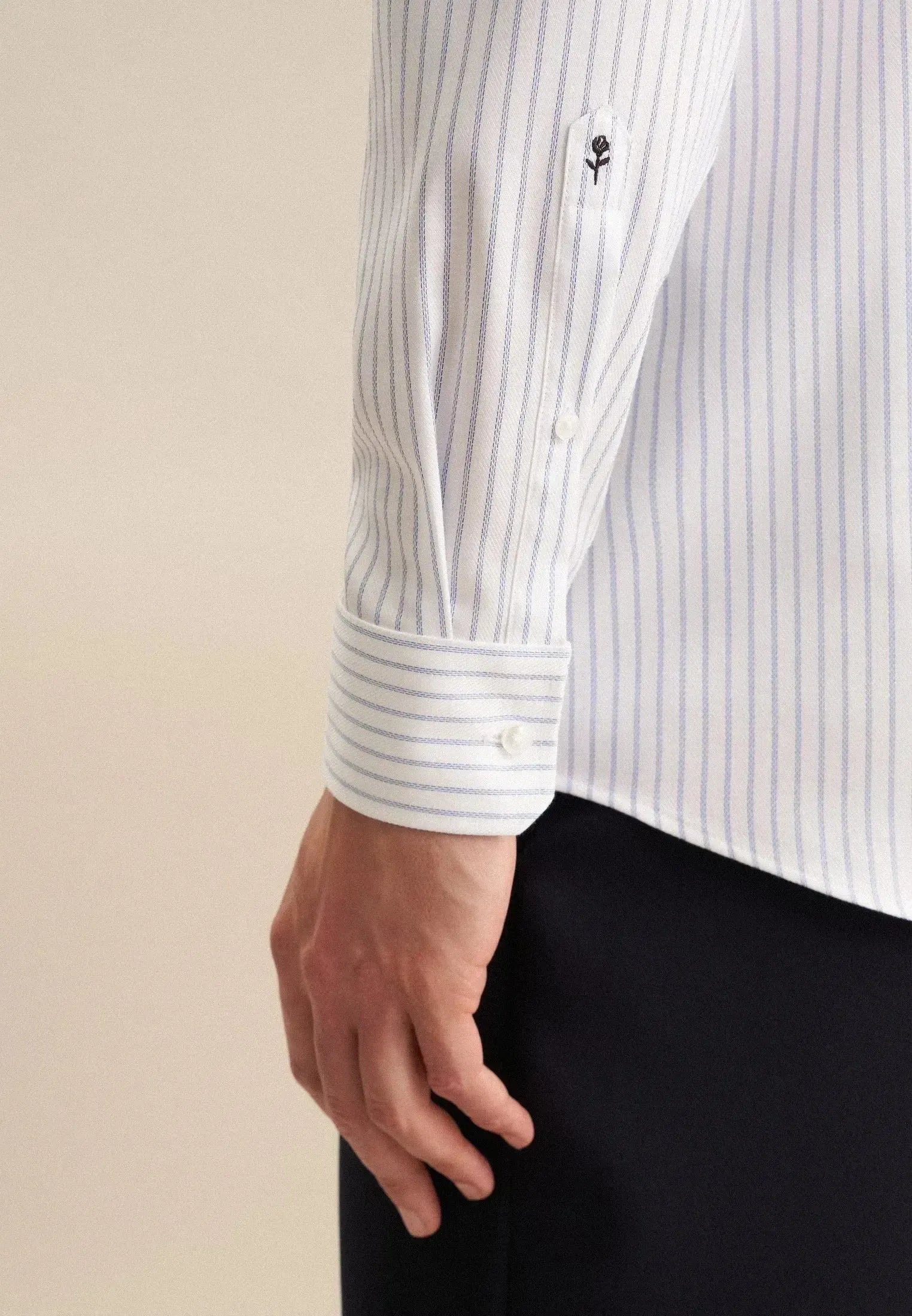 Regular Fit No Iron Spread Kent Striped Business Shirt Light Blue-seidensticker uk
