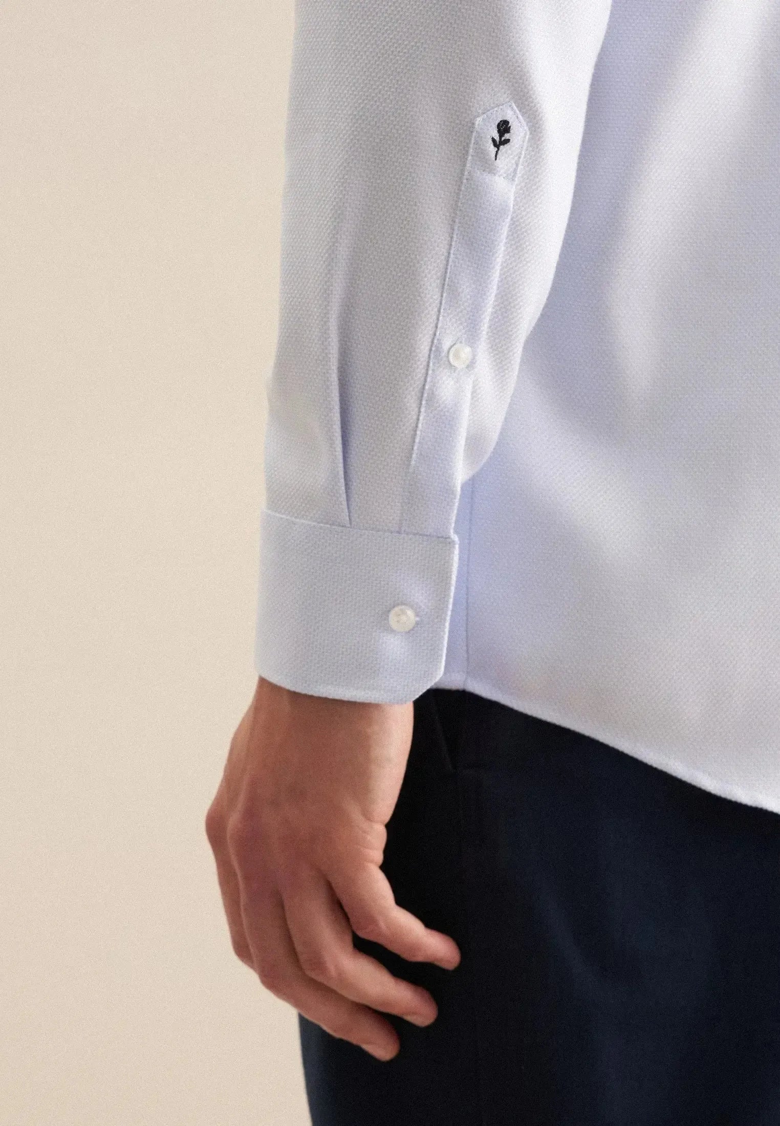 Regular Fit No Iron Spread Kent Structured Business Shirt Light Blue-seidensticker uk