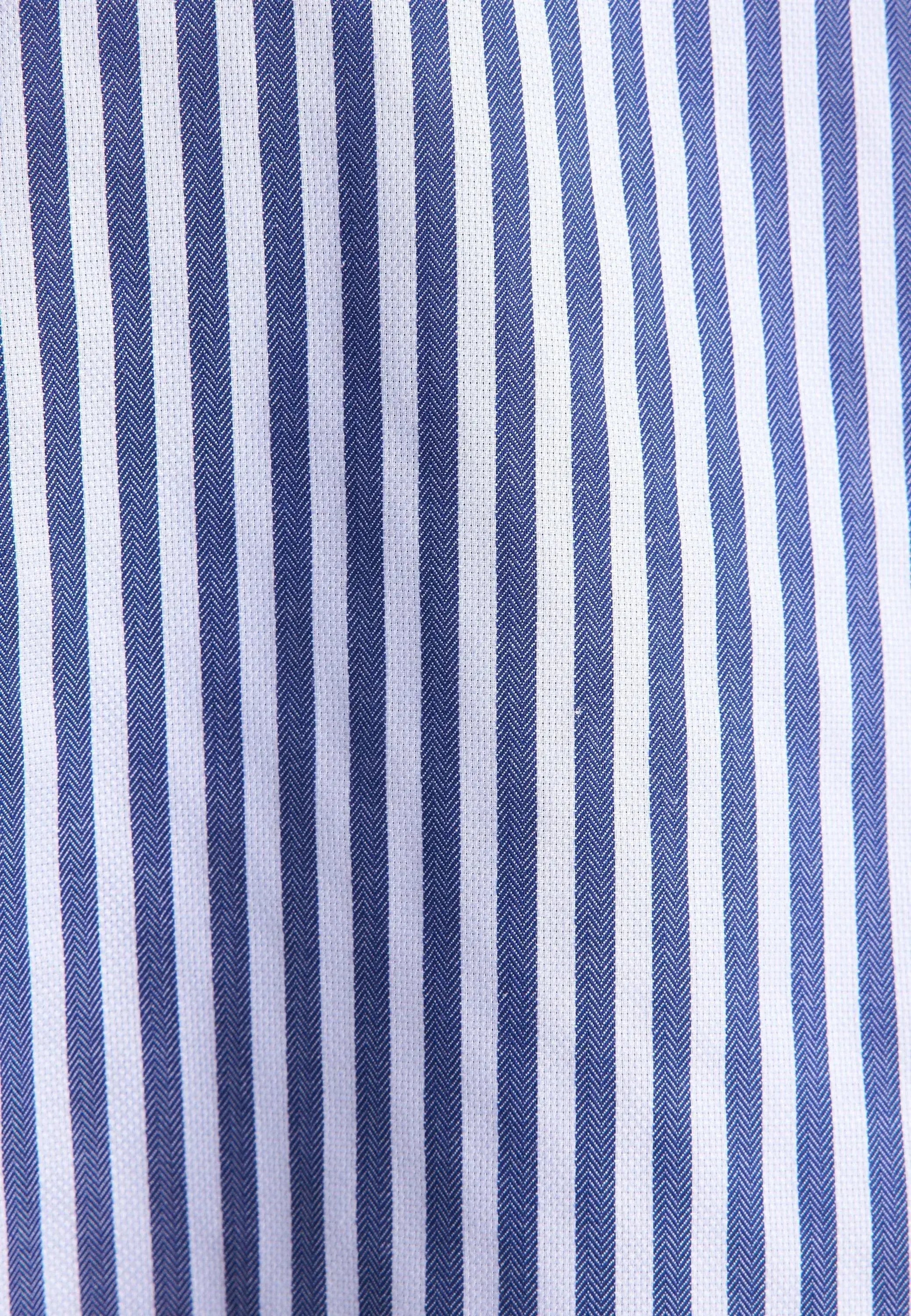 Regular Fit No Iron Spread Kent Structured Stripe Business Shirt Dark Blue-seidensticker uk