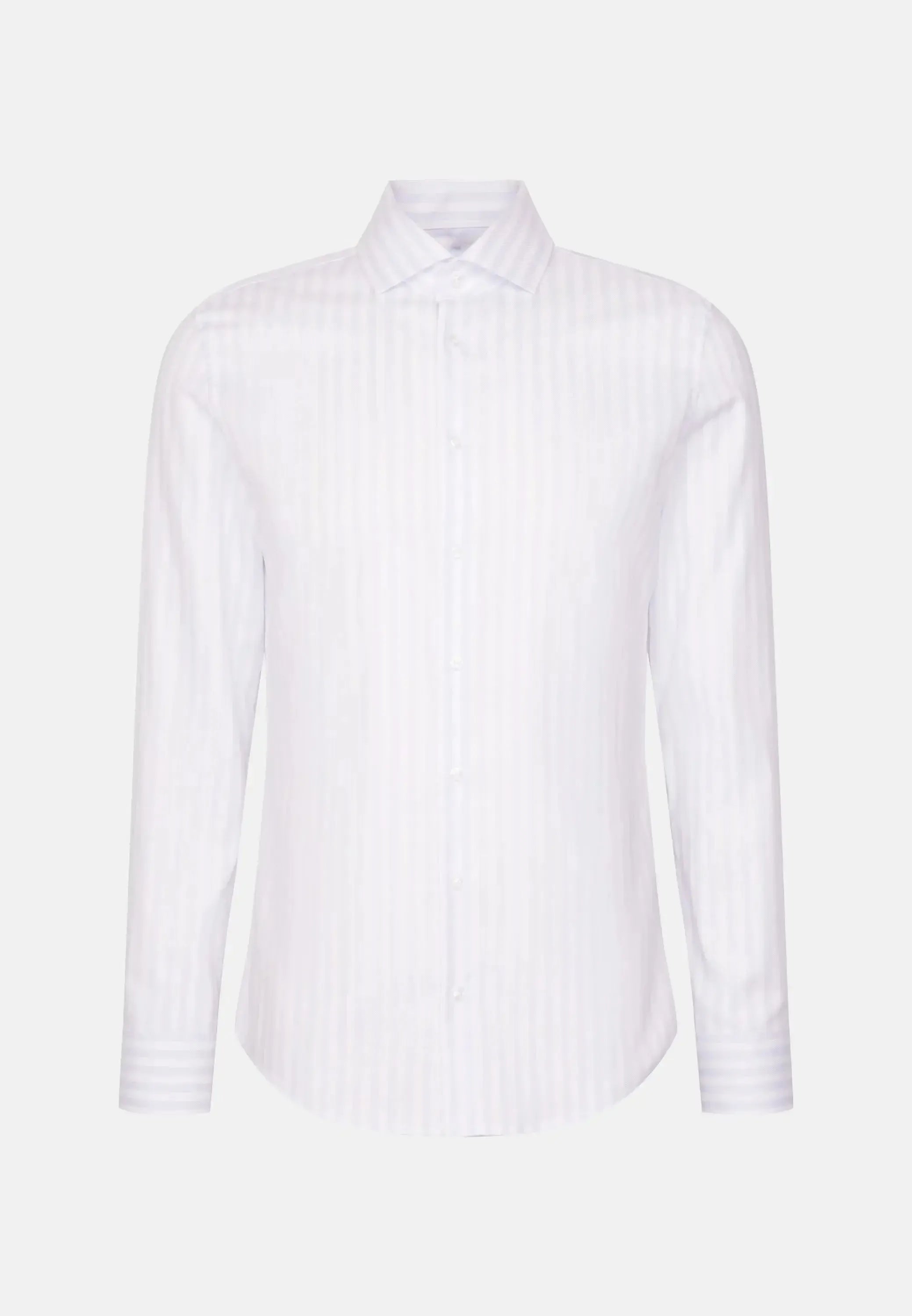 Regular Fit No Iron Spread Kent Structured Stripe Business Shirt Light Blue-seidensticker uk