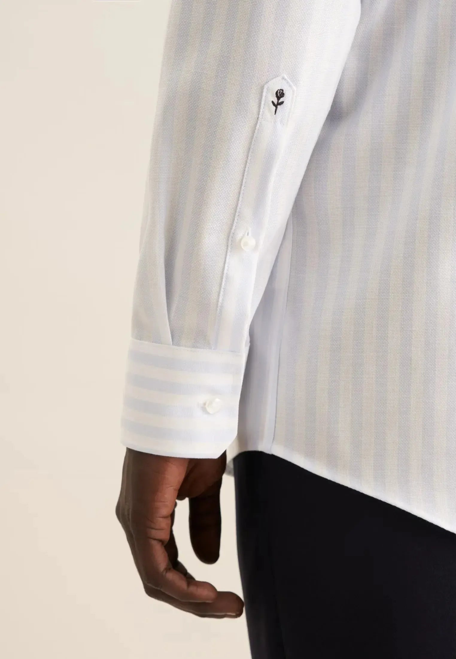 Regular Fit No Iron Spread Kent Structured Stripe Business Shirt Light Blue-seidensticker uk
