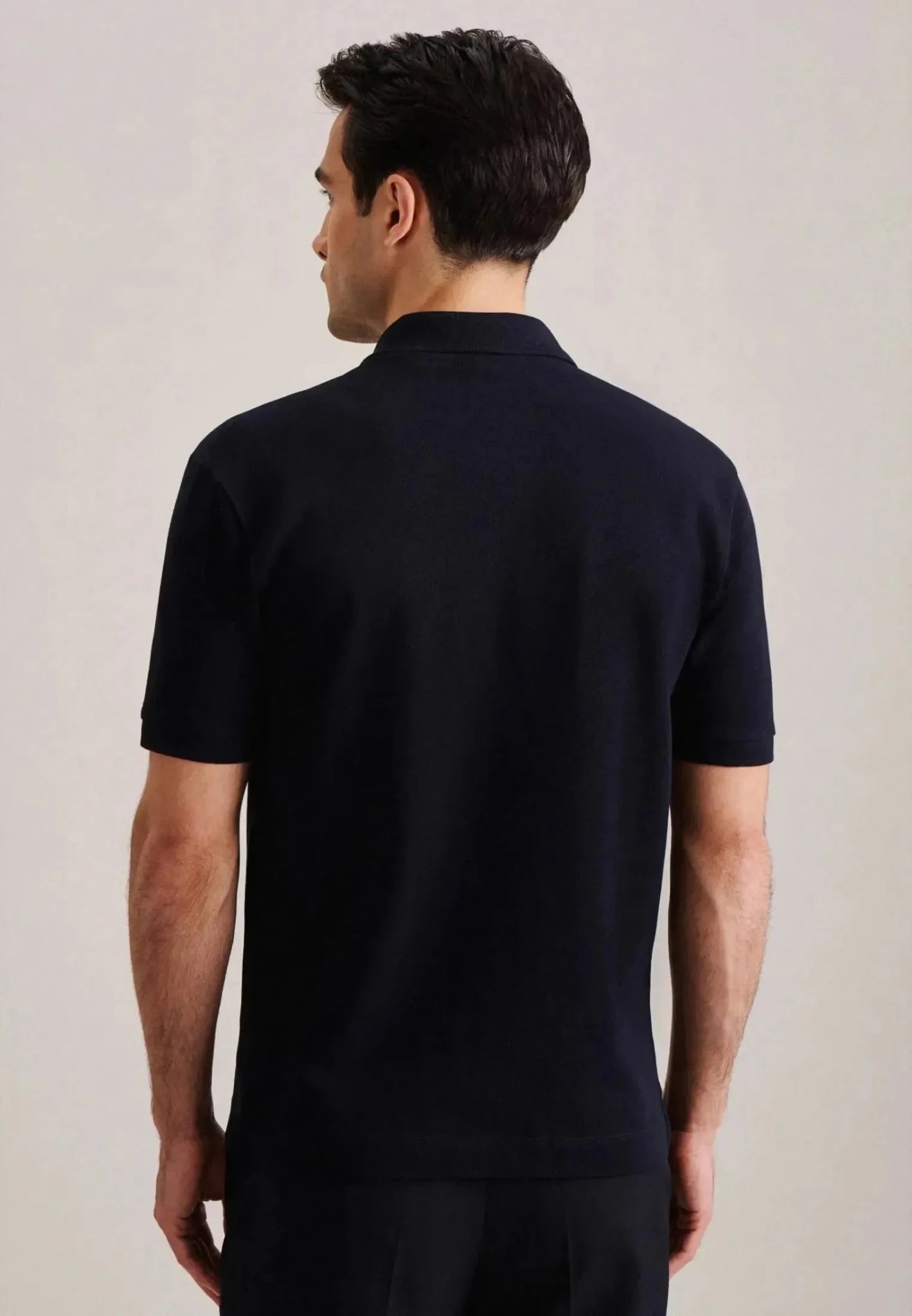 Seidensticker Regular Fit Pique Polo Shirt Dark Blue - 01.199530-19-S - seidensticker.co.uk