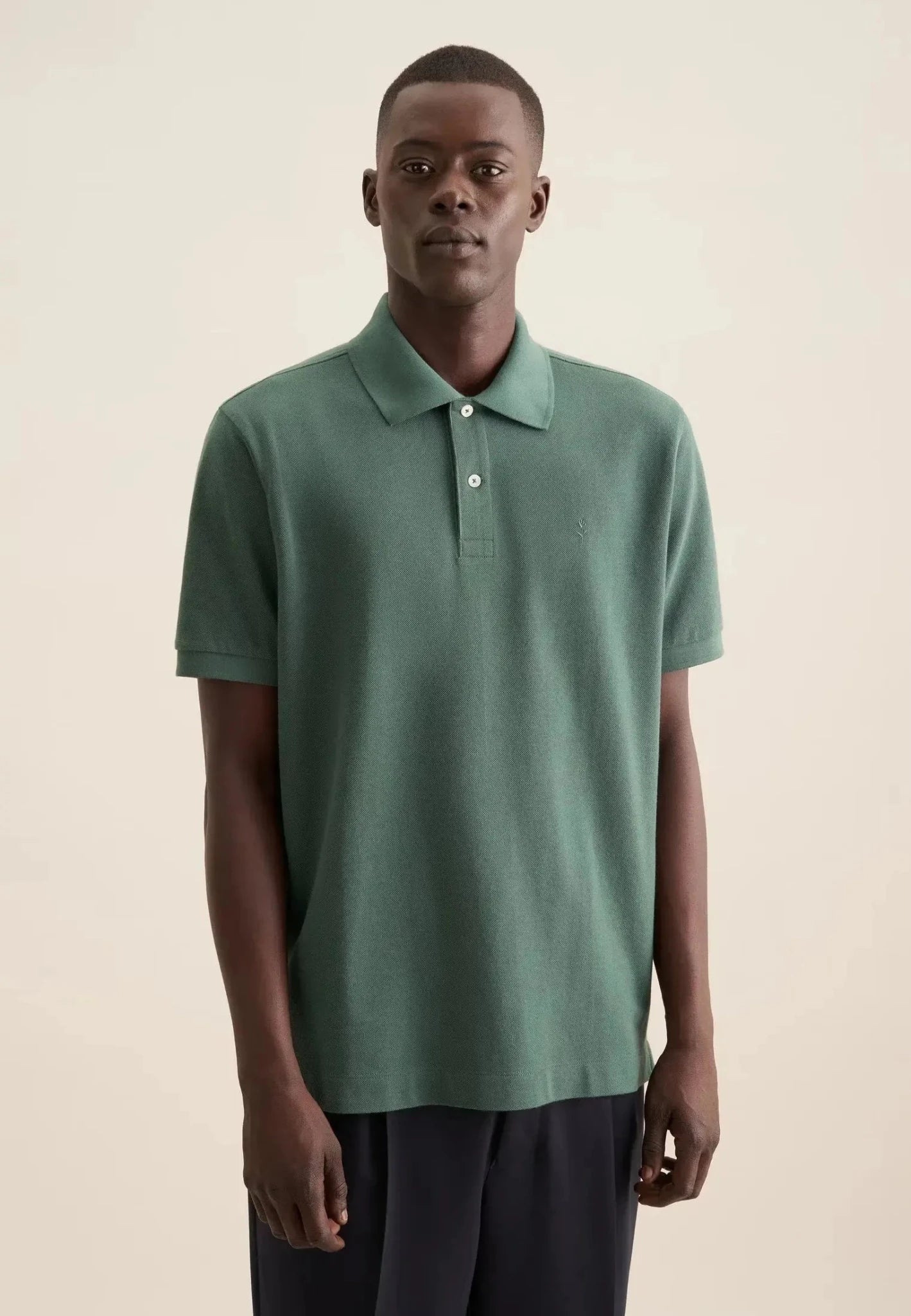 Seidensticker UK - Regular Fit Pique Polo Shirt Mid Green - 01.199530-94-S