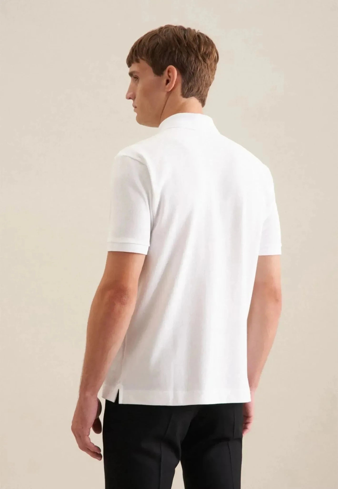 Seidensticker Regular Fit Pique Polo Shirt White - 01.199530-01-S - seidensticker.co.uk