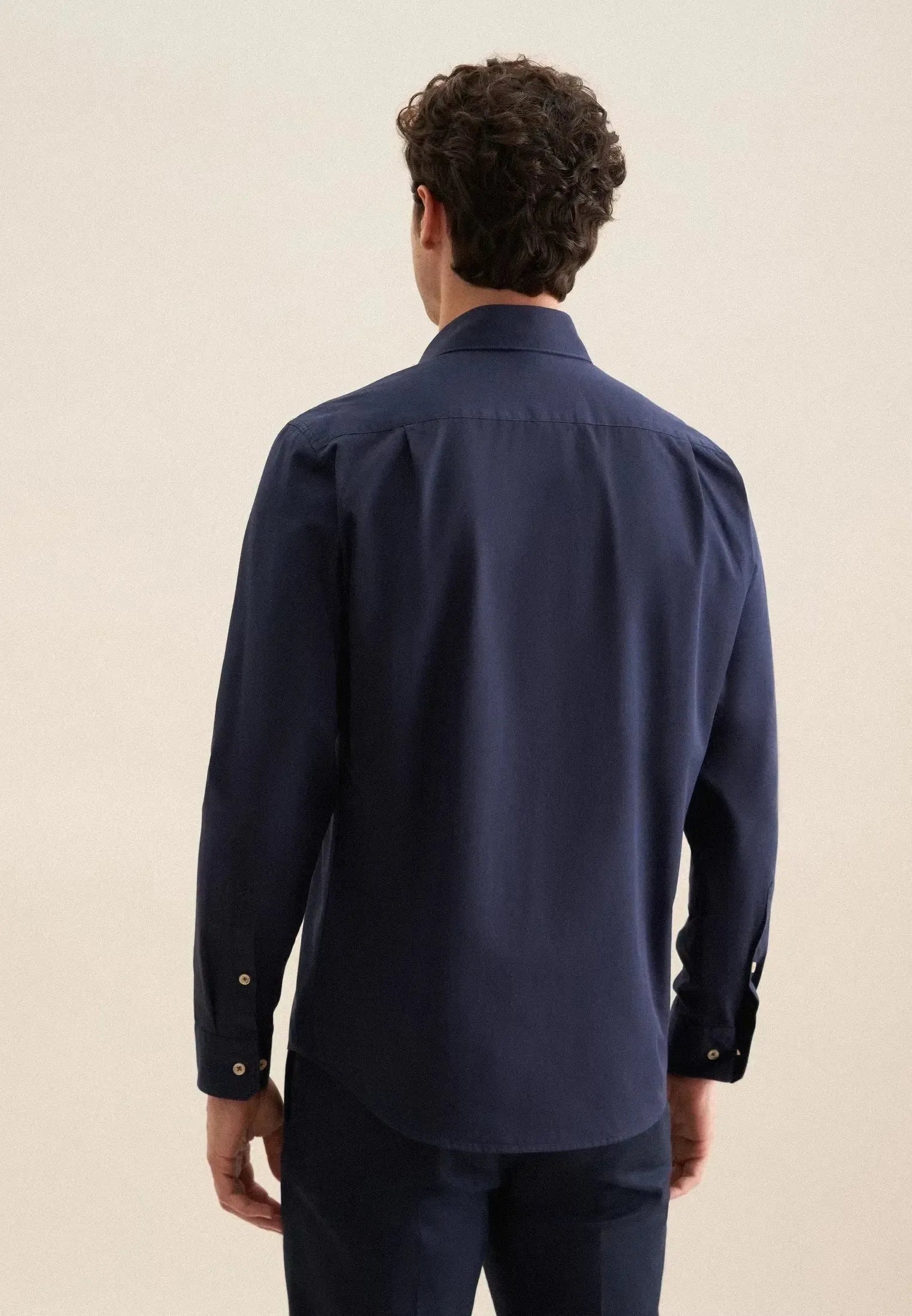 Regular Fit Spread Kent Casual Shirt Dark Blue-seidensticker uk