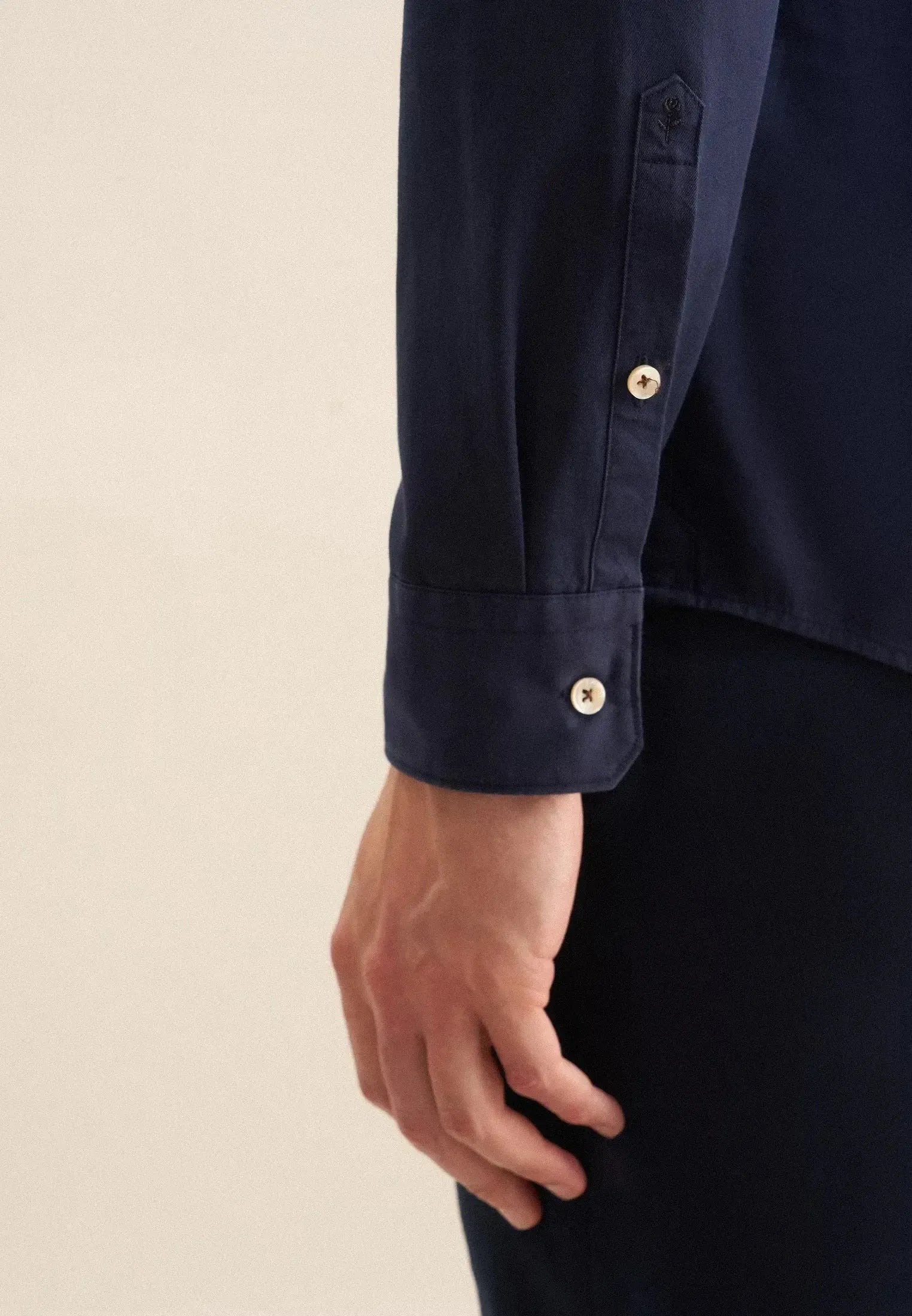 Regular Fit Spread Kent Casual Shirt Dark Blue-seidensticker uk