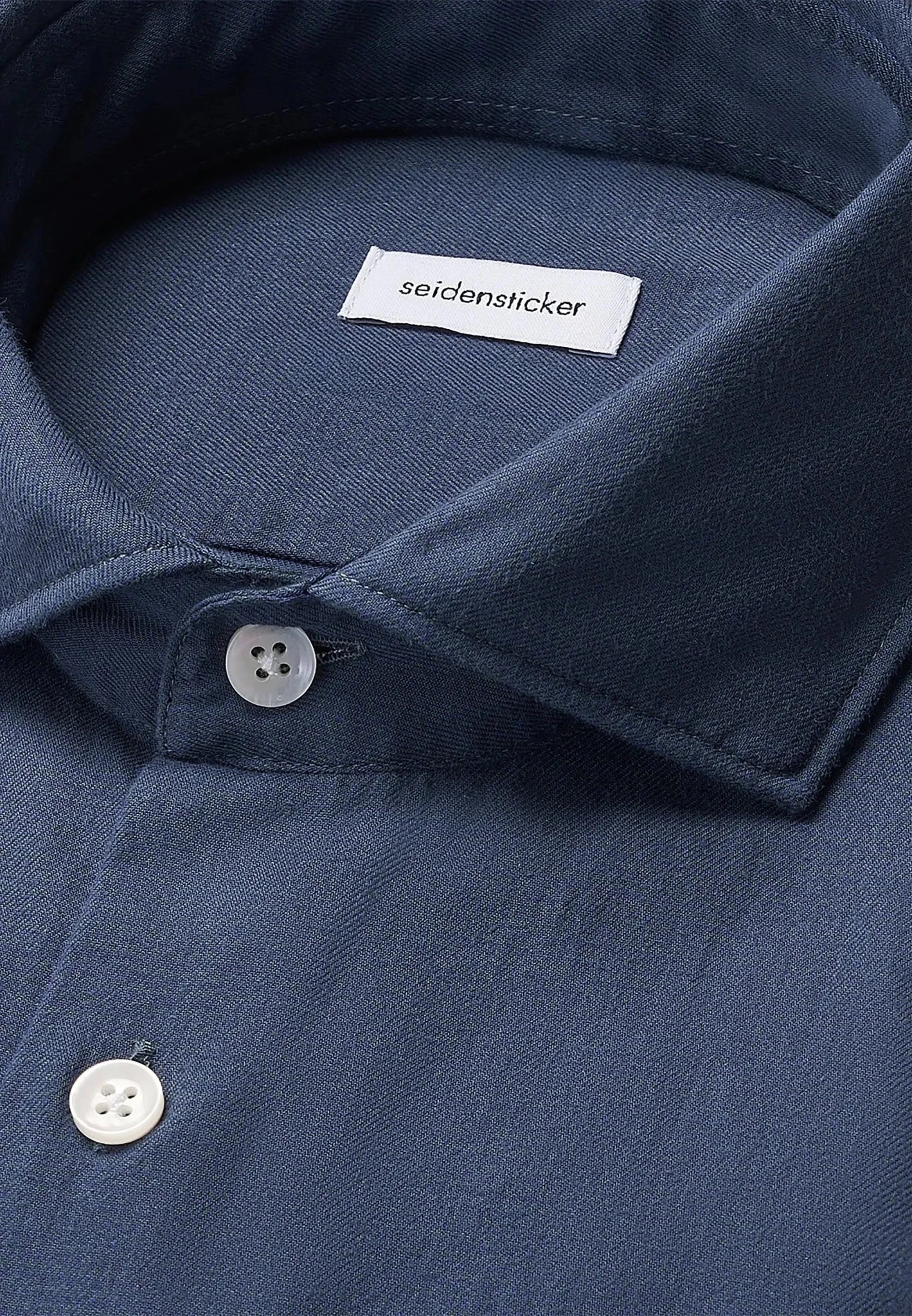 Seidensticker Regular Fit Spread Kent Pepita Flannel Shirt Dark Blue - 01.845572-18-38 - seidensticker.co.uk