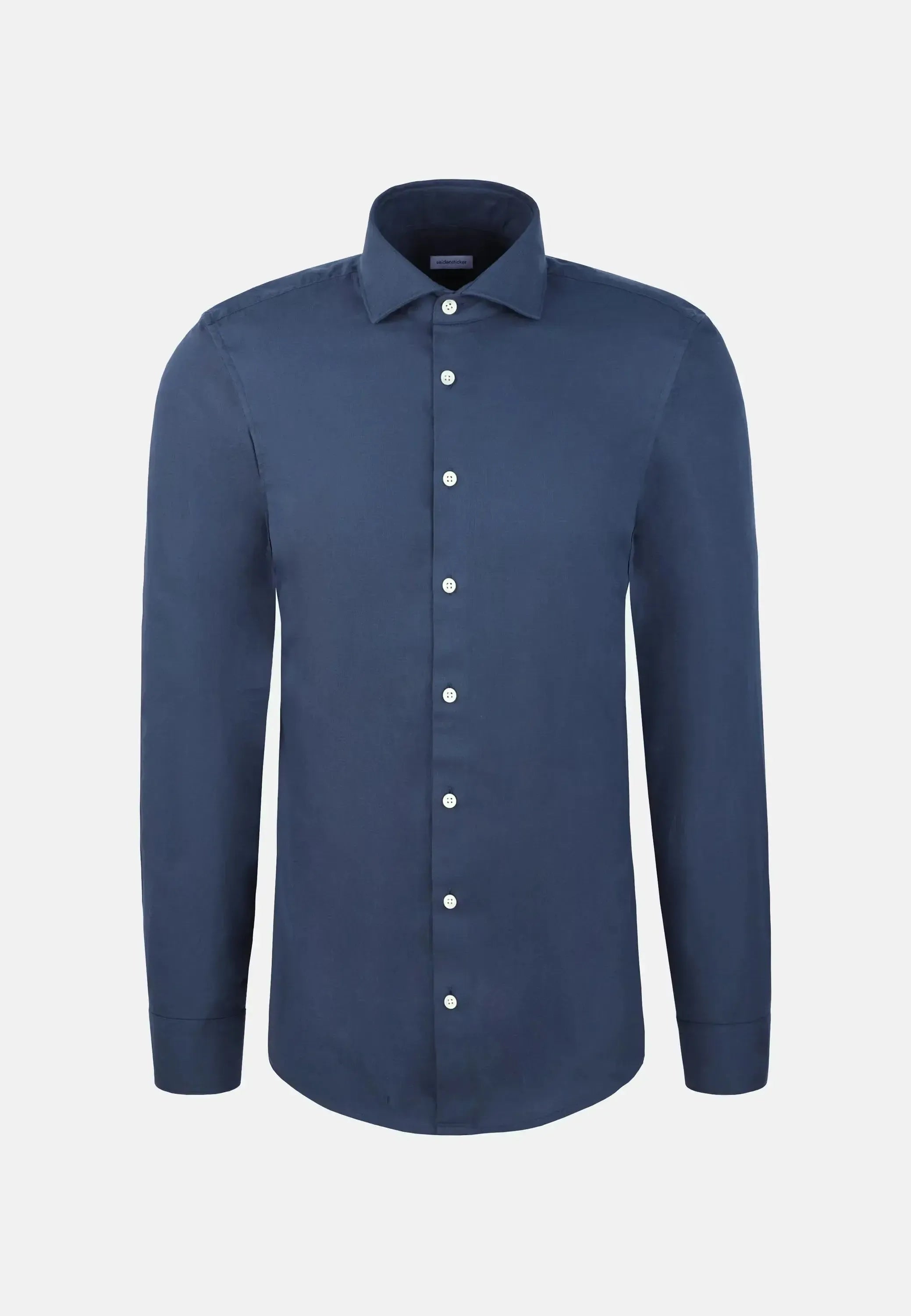 Regular Fit Spread Kent Pepita Flannel Shirt Dark Blue-seidensticker uk