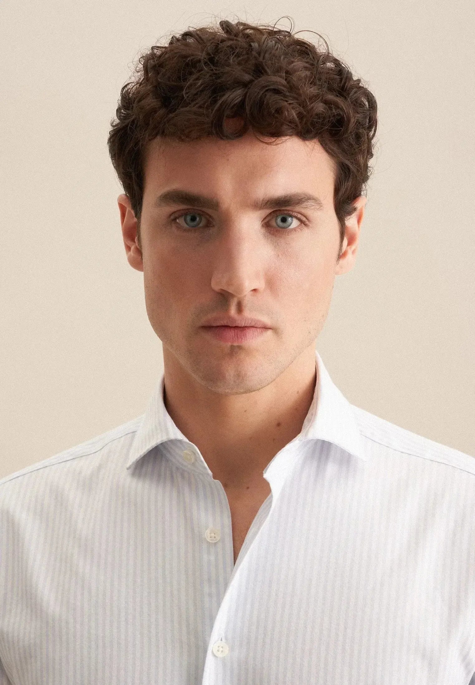 Regular Fit Spread Kent Striped Casual Shirt Light Blue-seidensticker uk