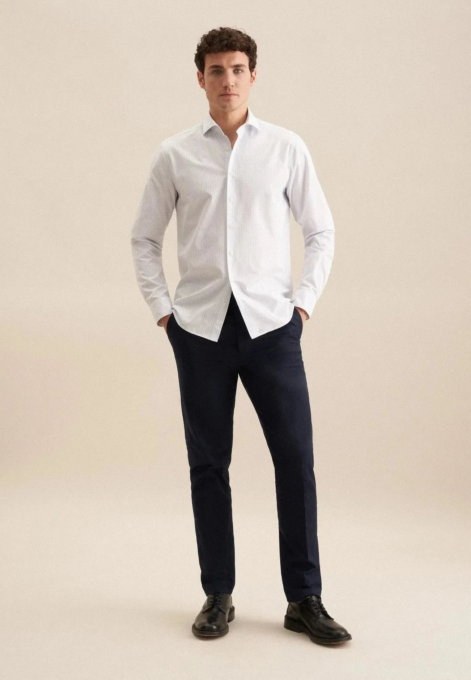 Regular Fit Spread Kent Striped Casual Shirt Light Blue-seidensticker uk