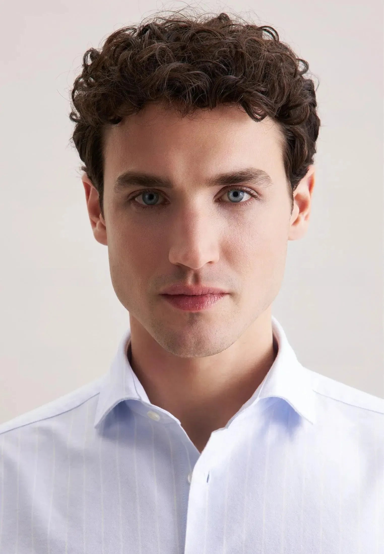 Regular Fit Spread Kent Striped Oxford Shirt Light Blue-seidensticker uk