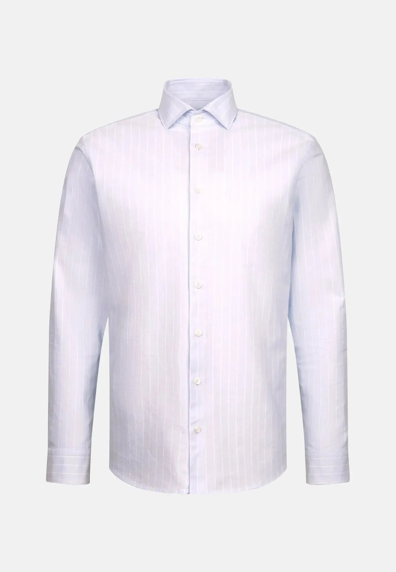 Regular Fit Spread Kent Striped Oxford Shirt Light Blue-seidensticker uk