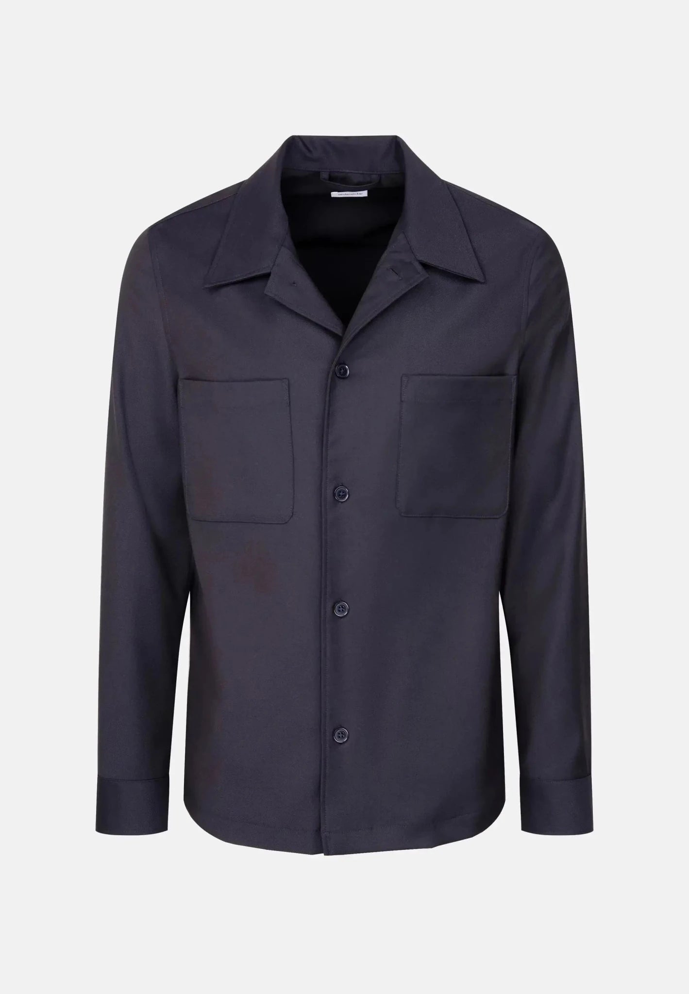 Seidensticker Regular Fit Wool Mix Casual Lapel Overshirt Dark Blue - 01.849002-19-S - seidensticker.co.uk