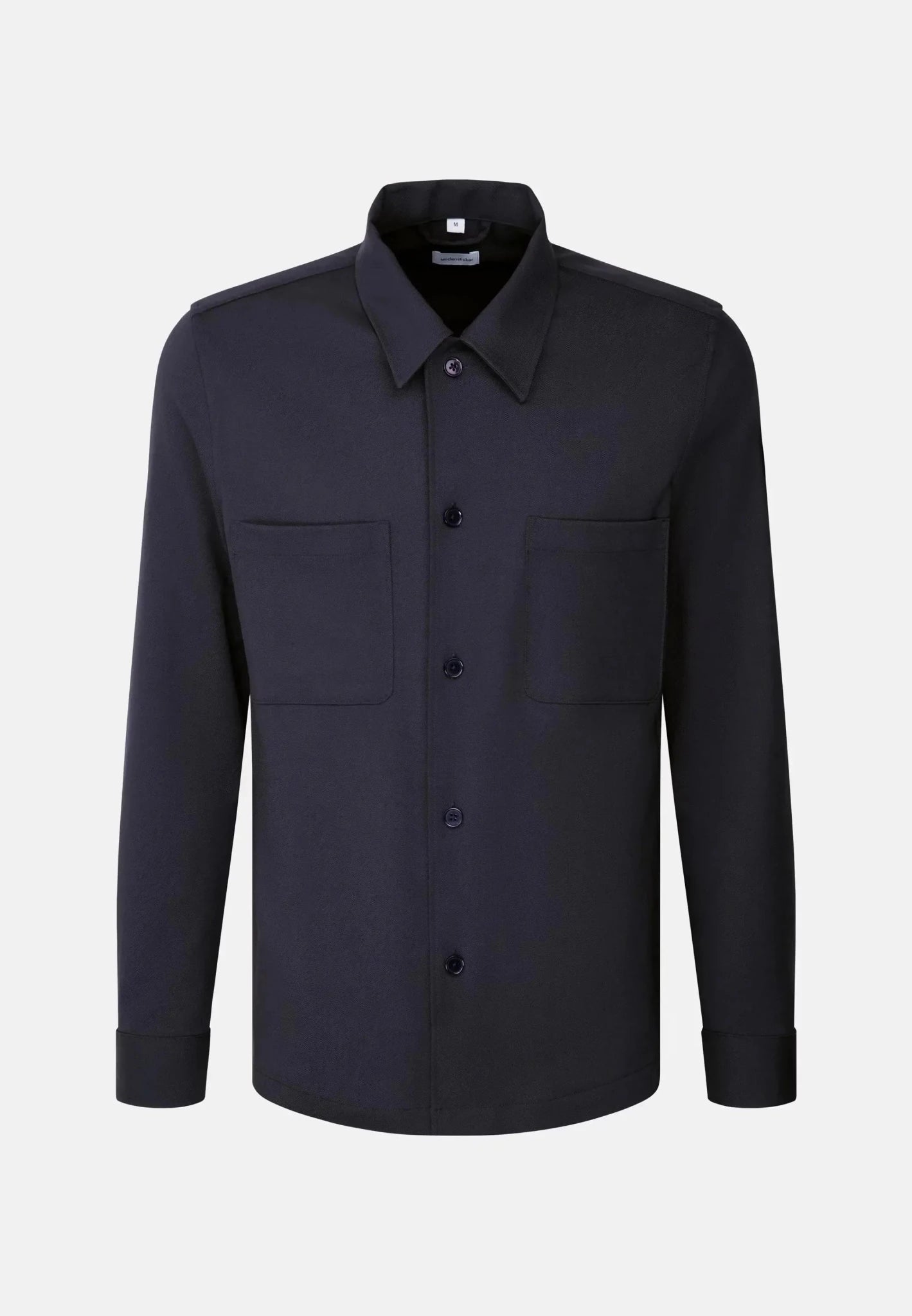 Seidensticker Regular Fit Wool Mix Casual Lapel Overshirt Grey - 01.849002-37-S - seidensticker.co.uk