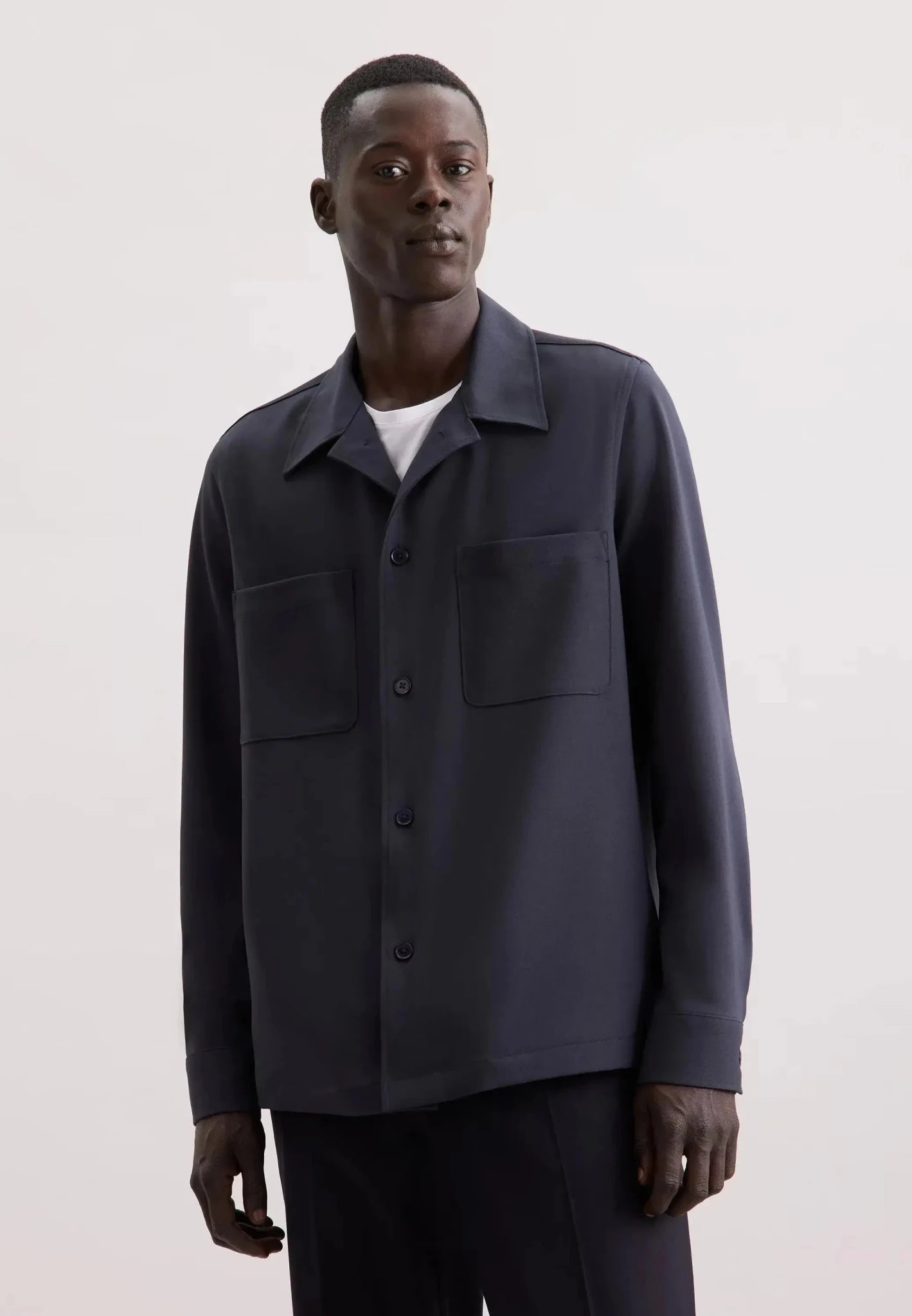 Seidensticker UK - Regular Fit Wool Mix Casual Lapel Overshirt Grey - 01.849002-37-S