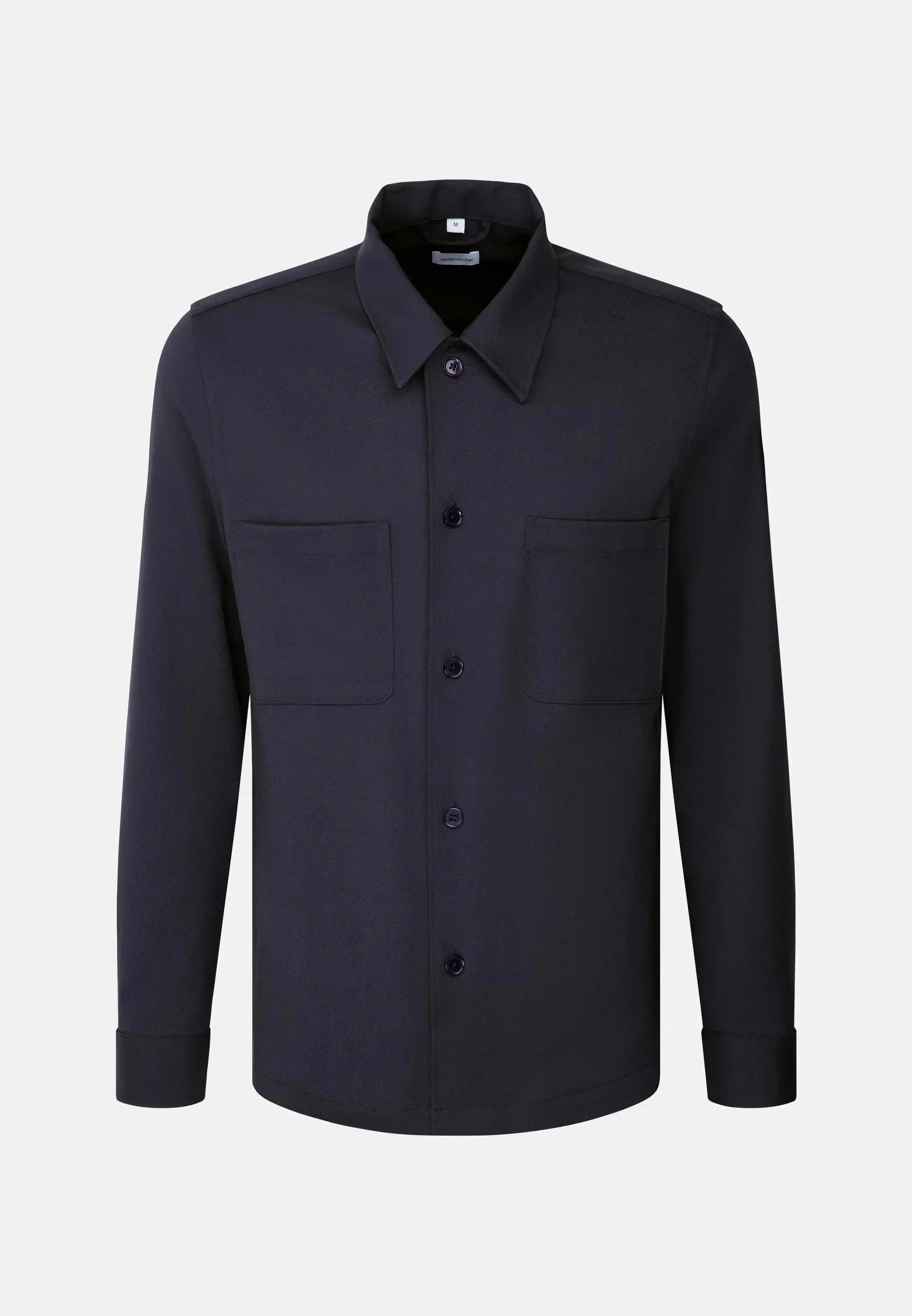 Regular Fit Wool Mix Casual Lapel Overshirt Grey-seidensticker uk