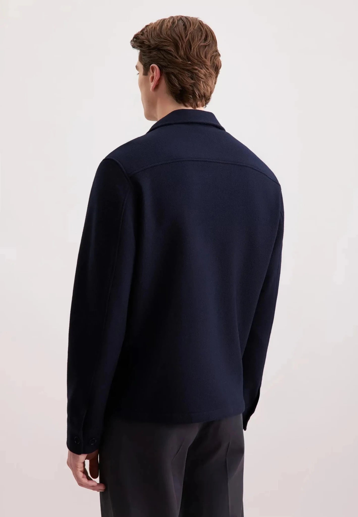 Seidensticker Regular Fit Wool Mix Casual Overshirt Dark Blue - 01.845693-19-S - seidensticker.co.uk
