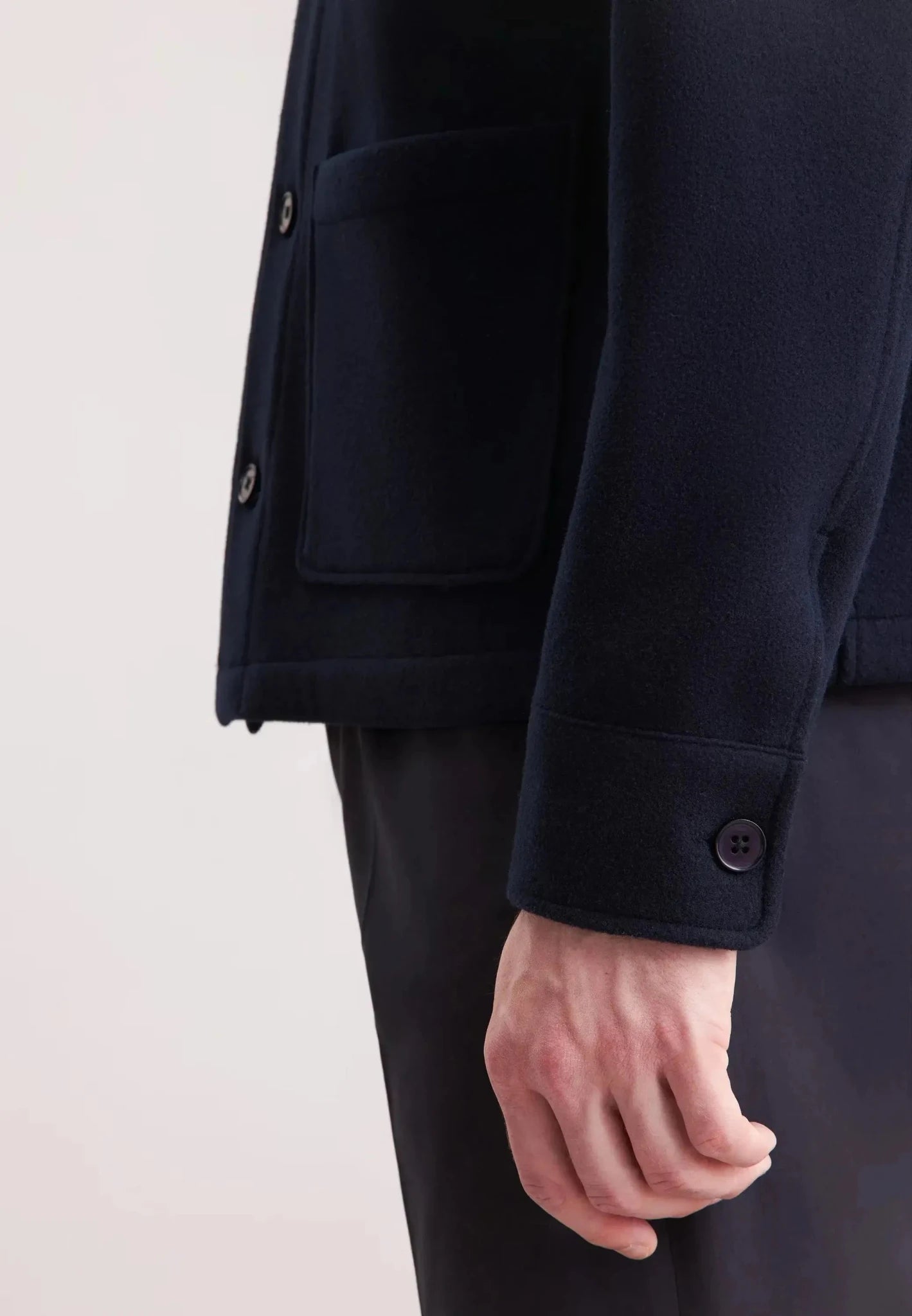 Seidensticker Regular Fit Wool Mix Casual Overshirt Dark Blue - 01.845693-19-S - seidensticker.co.uk