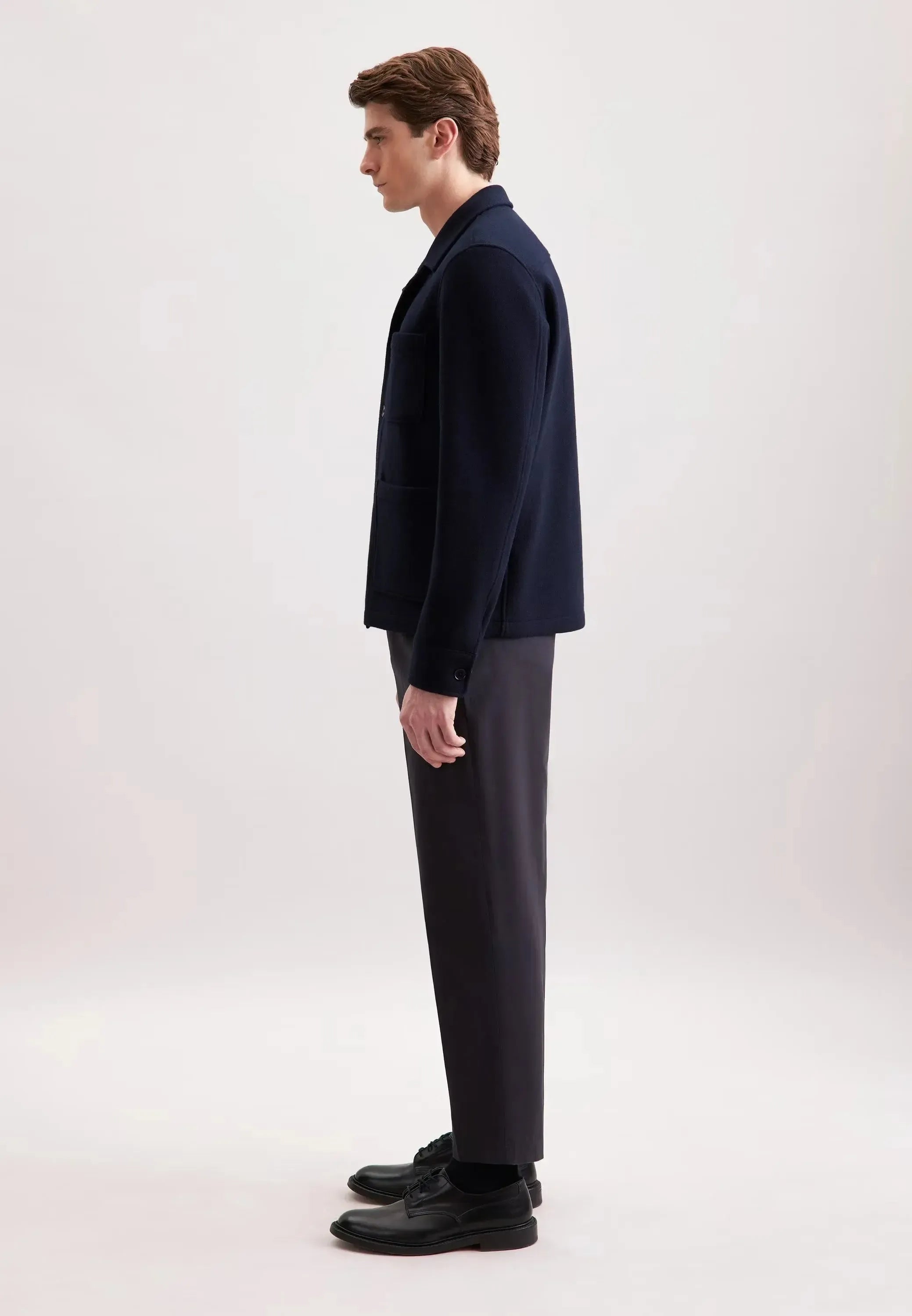 Regular Fit Wool Mix Casual Overshirt Dark Blue-seidensticker uk