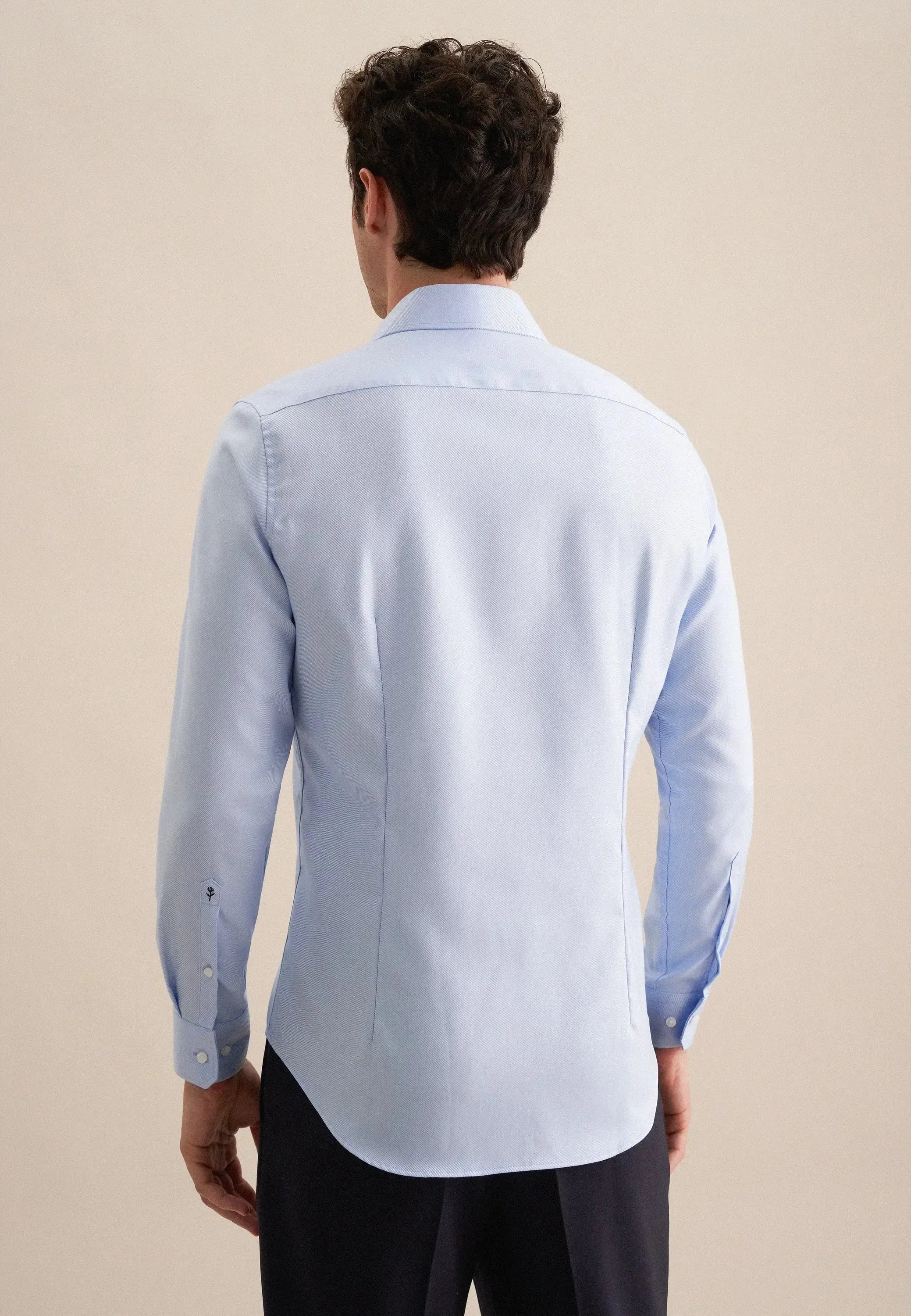 Shaped Fit Easy Iron Kent Collar Business Shirt Light Blue-seidensticker uk