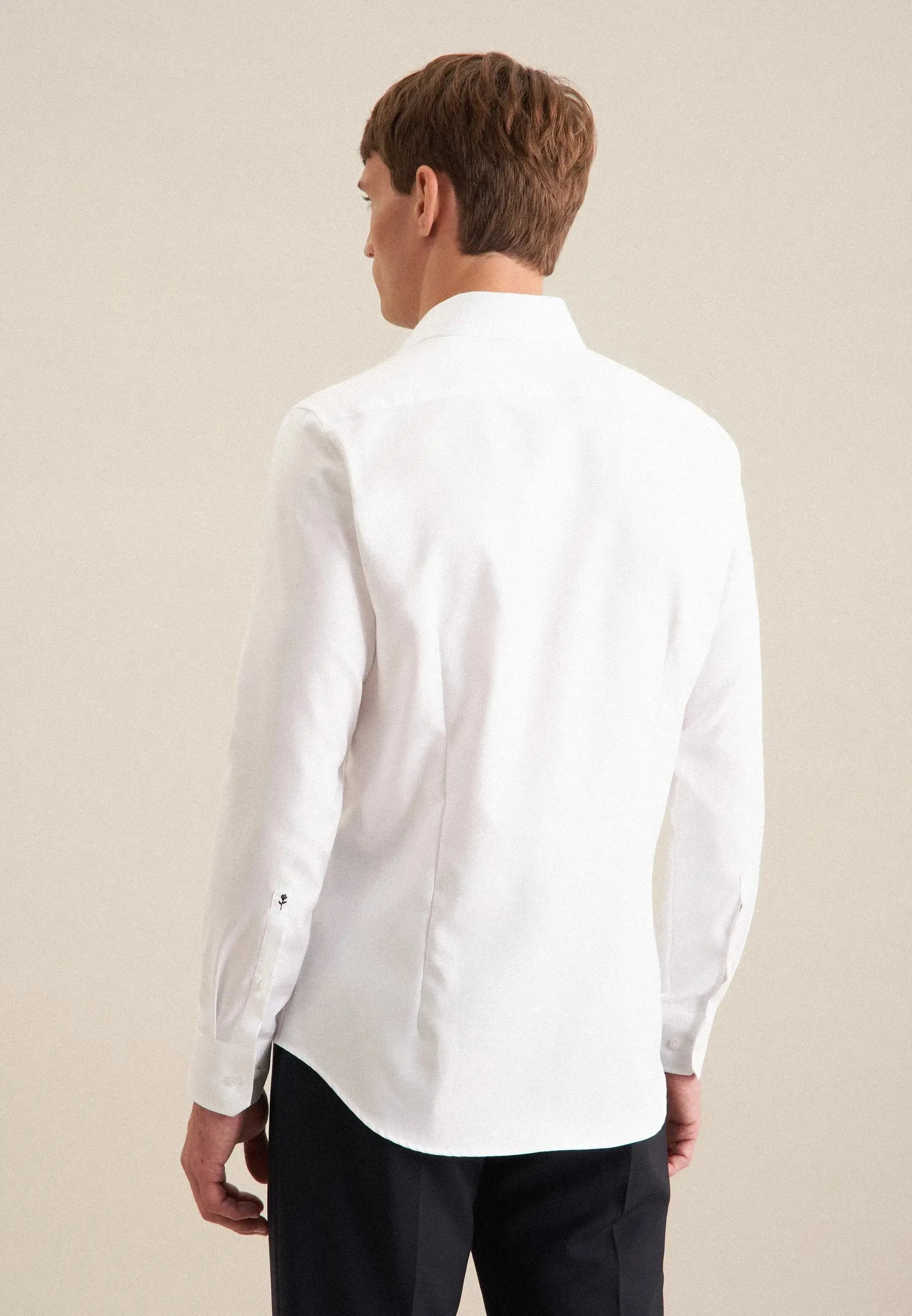 Shaped Fit Easy Iron Kent Collar Business Shirt White-seidensticker uk