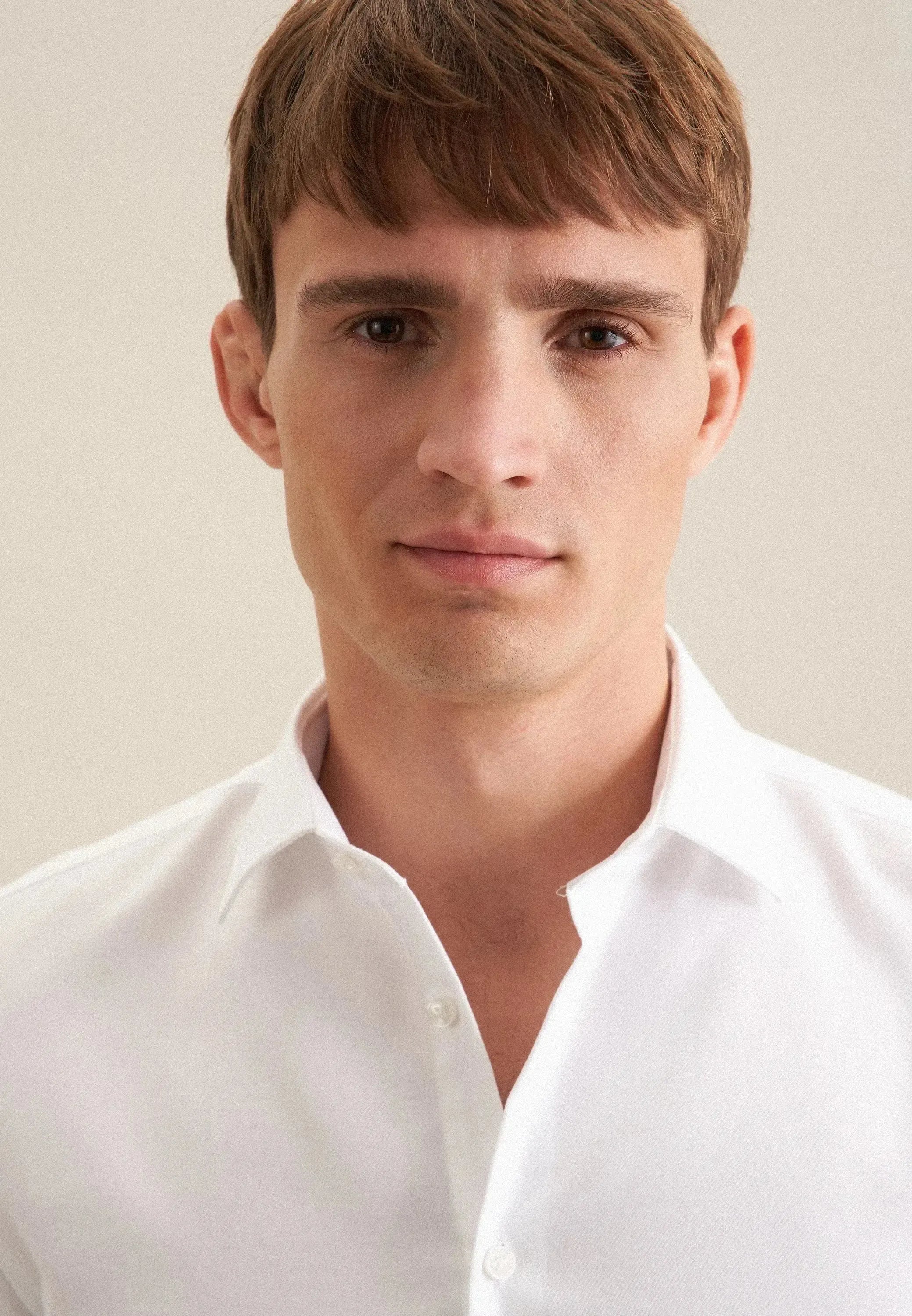 Shaped Fit Easy Iron Kent Collar Business Shirt White-seidensticker uk