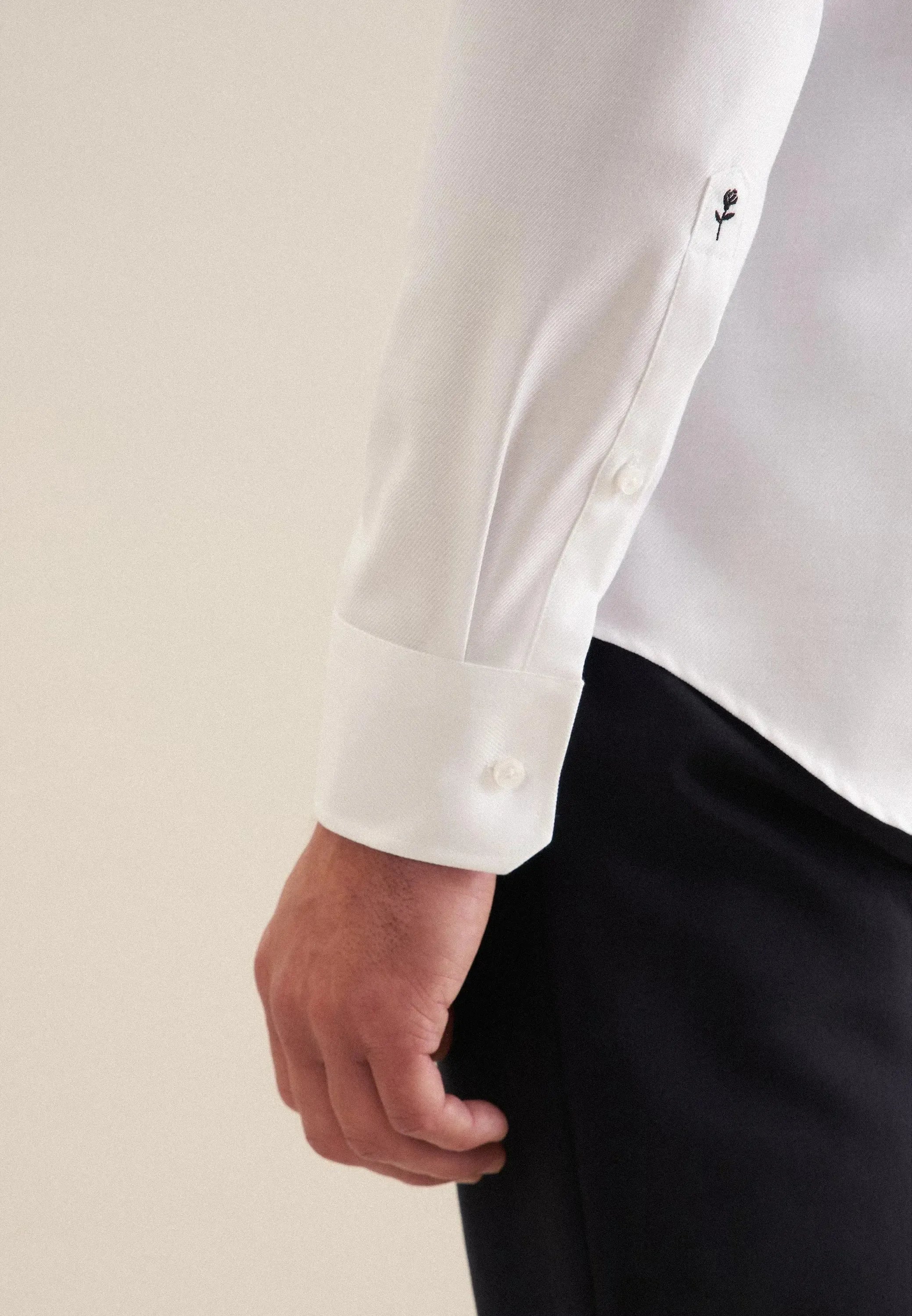 Shaped Fit Easy Iron Kent Collar Business Shirt White-seidensticker uk