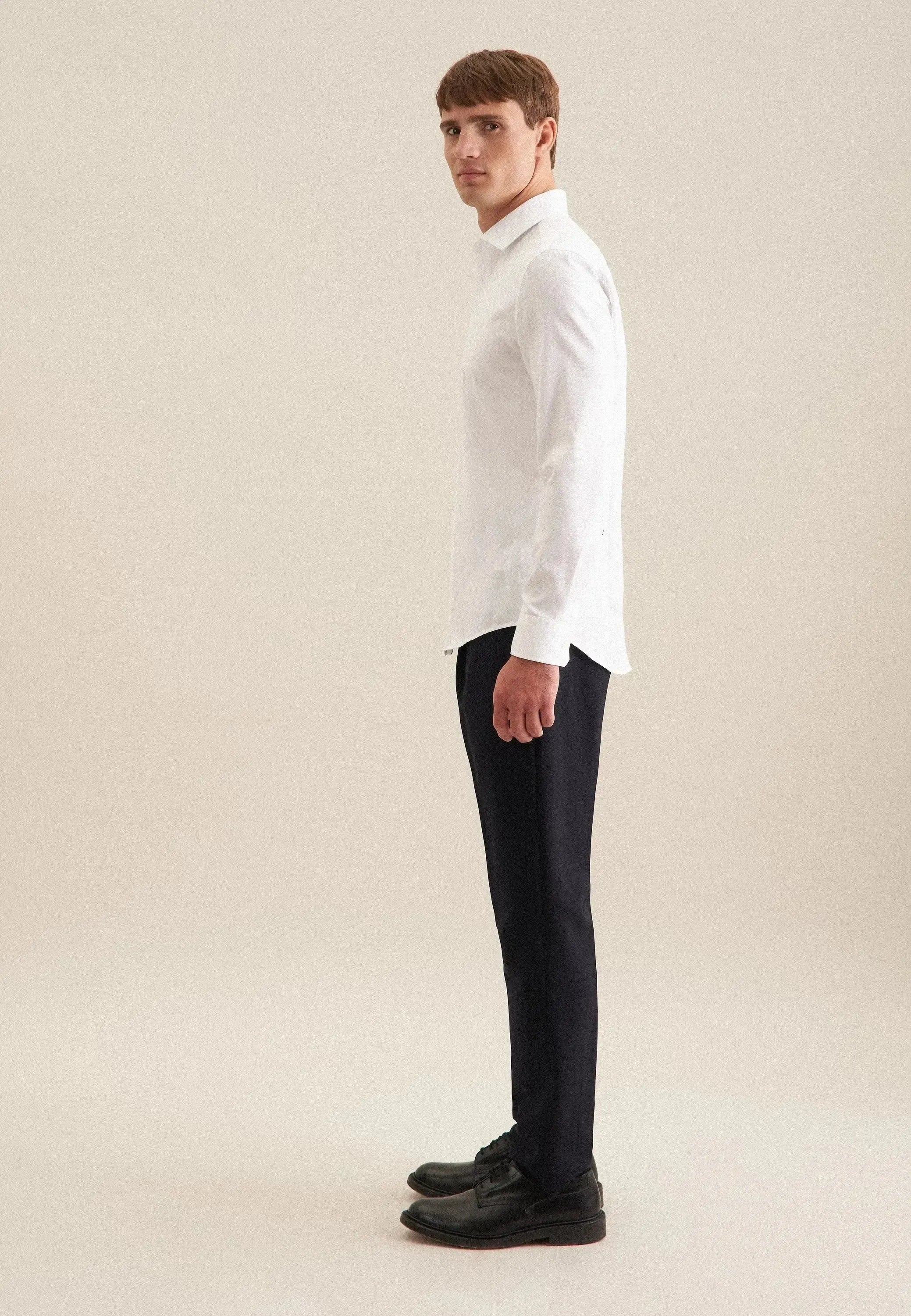 Shaped Fit Easy Iron Kent Collar Business Shirt White-seidensticker uk