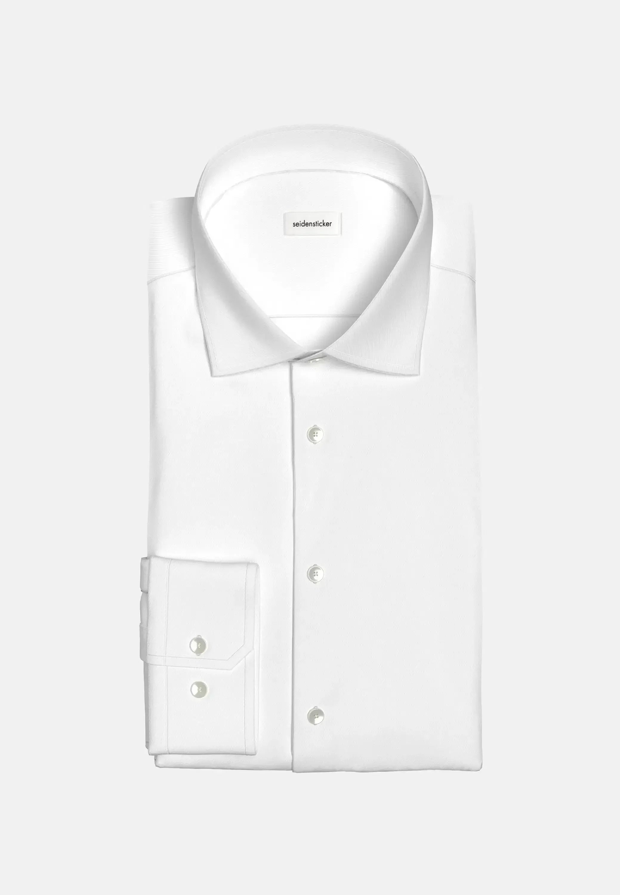 Shaped Fit Easy Iron Kent Collar Business Shirt White-seidensticker uk