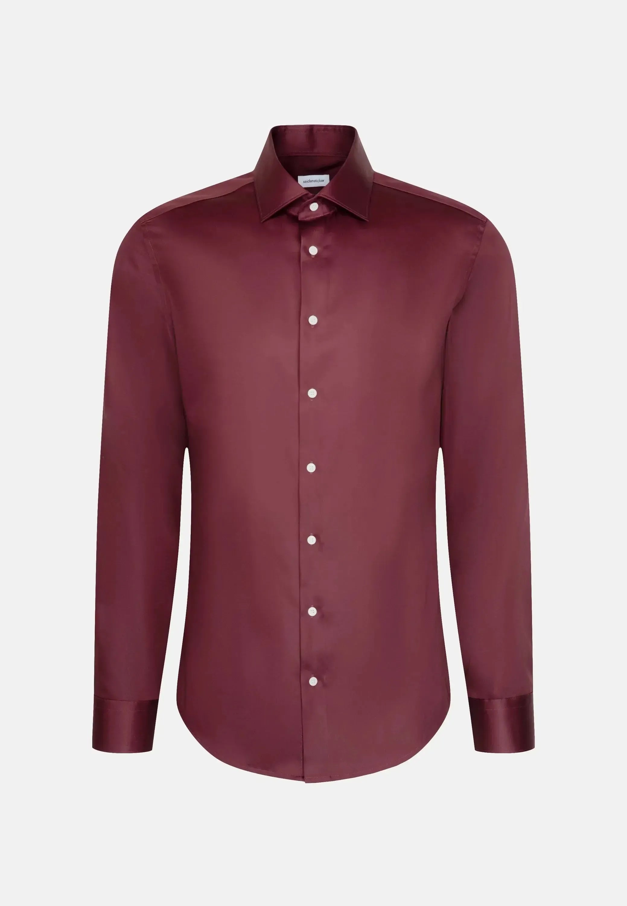 Shaped Fit Easy Iron New Kent Business Shirt Burgundy-seidensticker uk