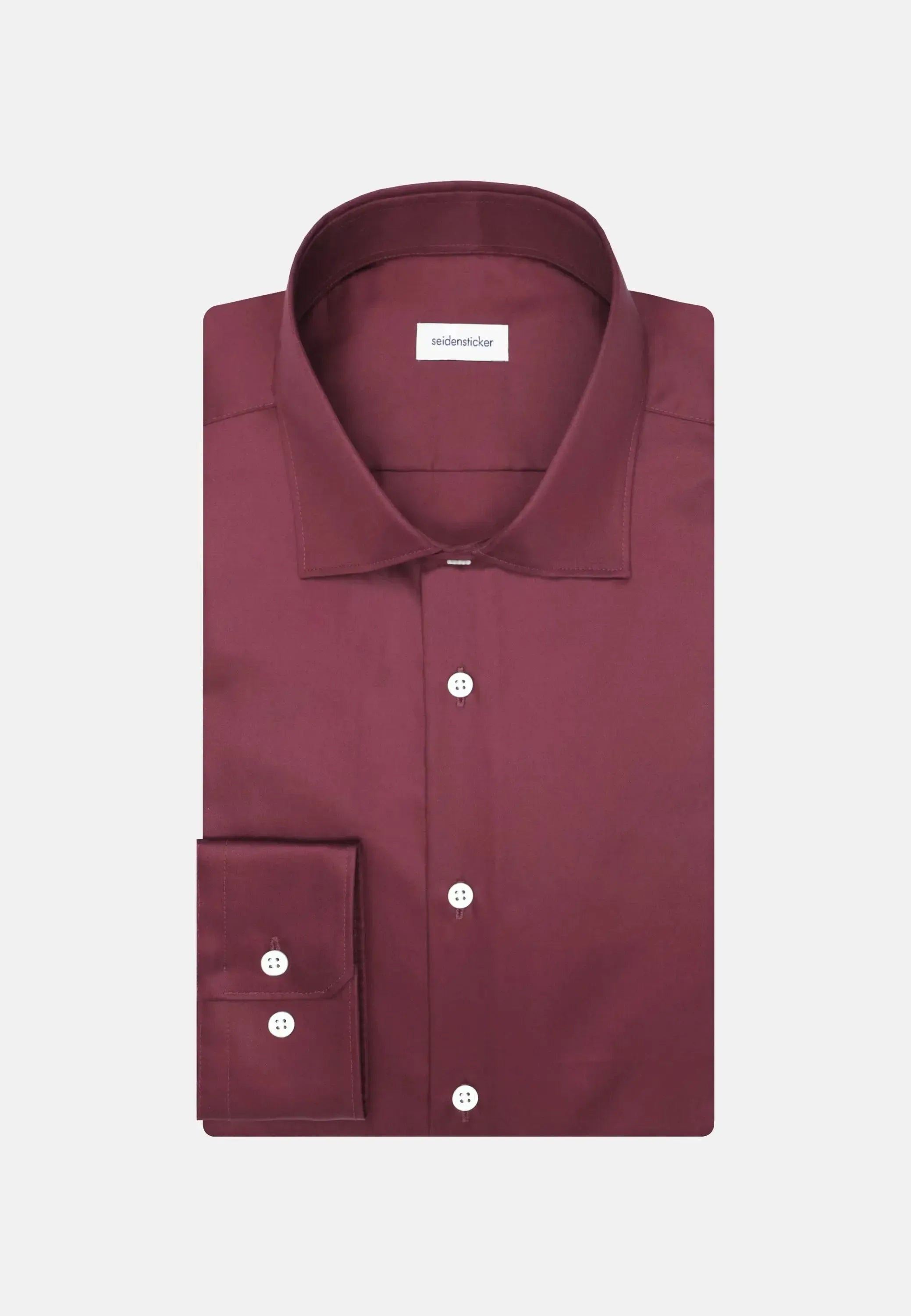 Shaped Fit Easy Iron New Kent Business Shirt Burgundy-seidensticker uk