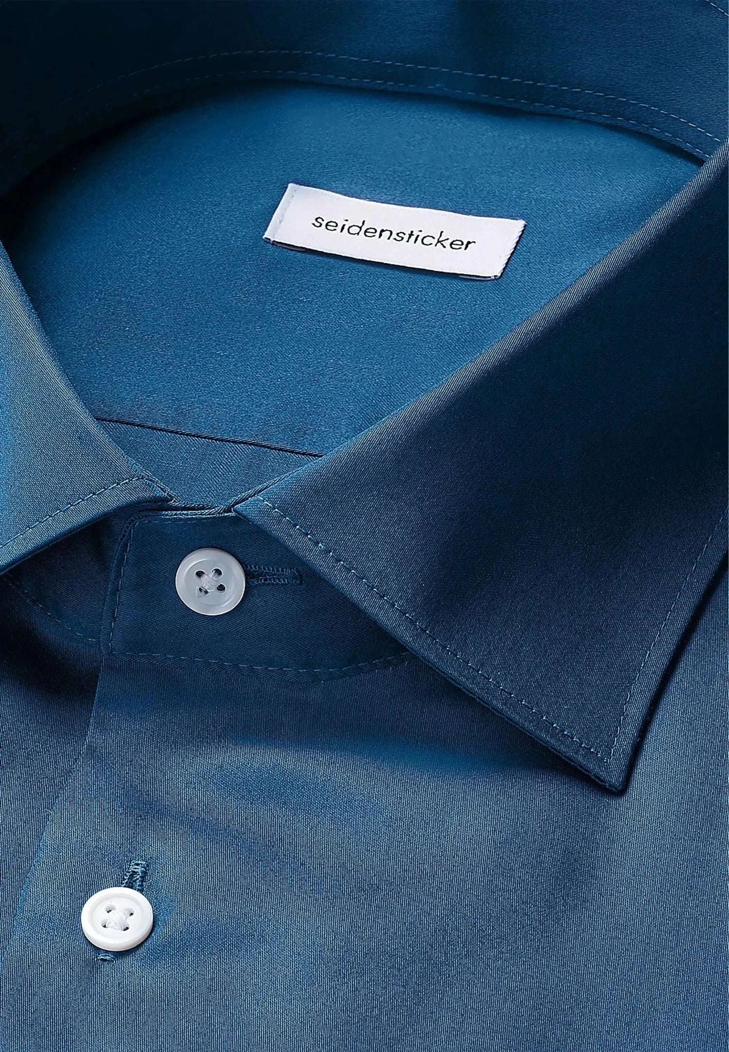 Seidensticker Shaped Fit Easy Iron New Kent Business Shirt Dark Teal - 01.845070-78-38 - seidensticker.co.uk