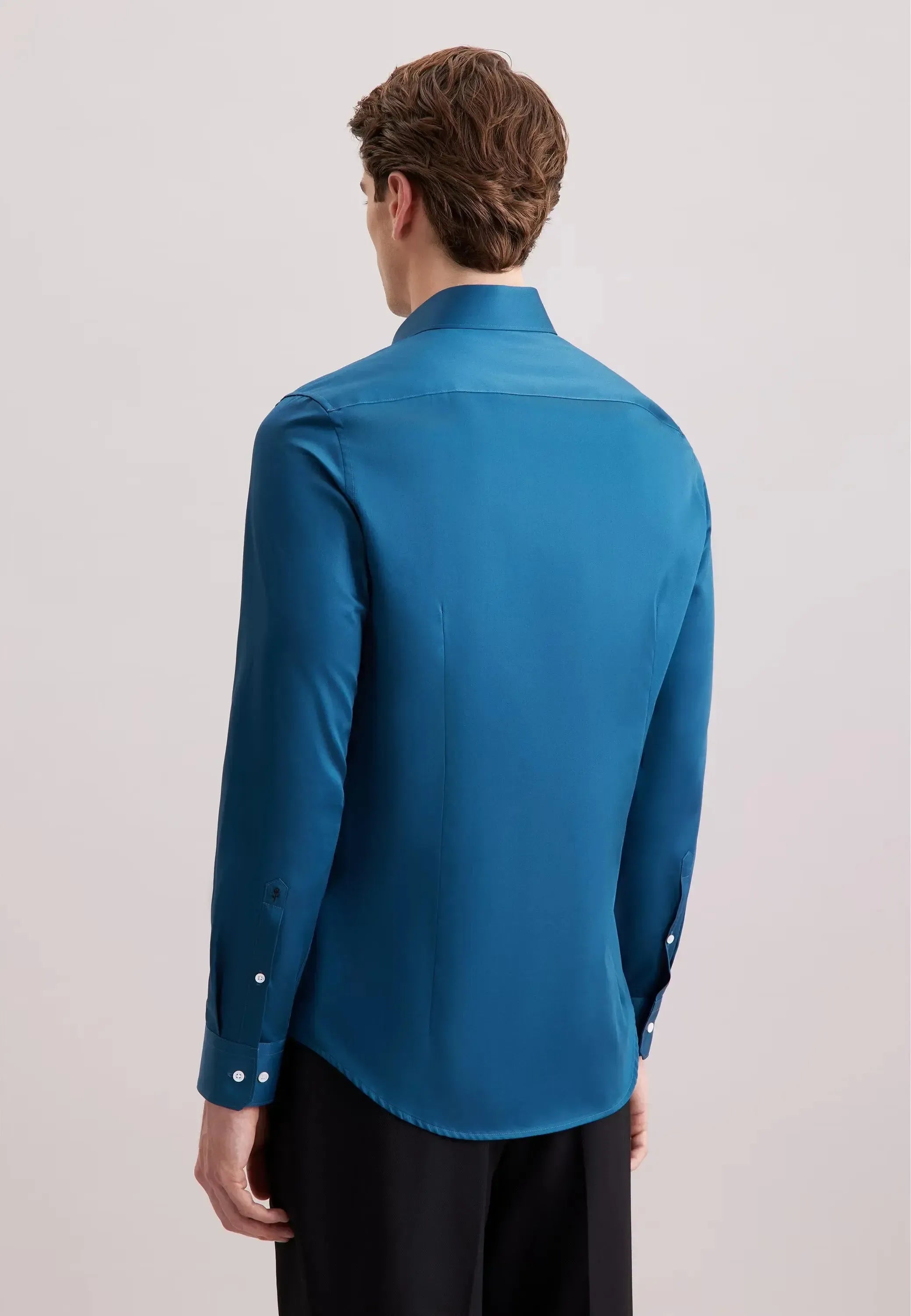 Shaped Fit Easy Iron New Kent Business Shirt Dark Teal-seidensticker uk