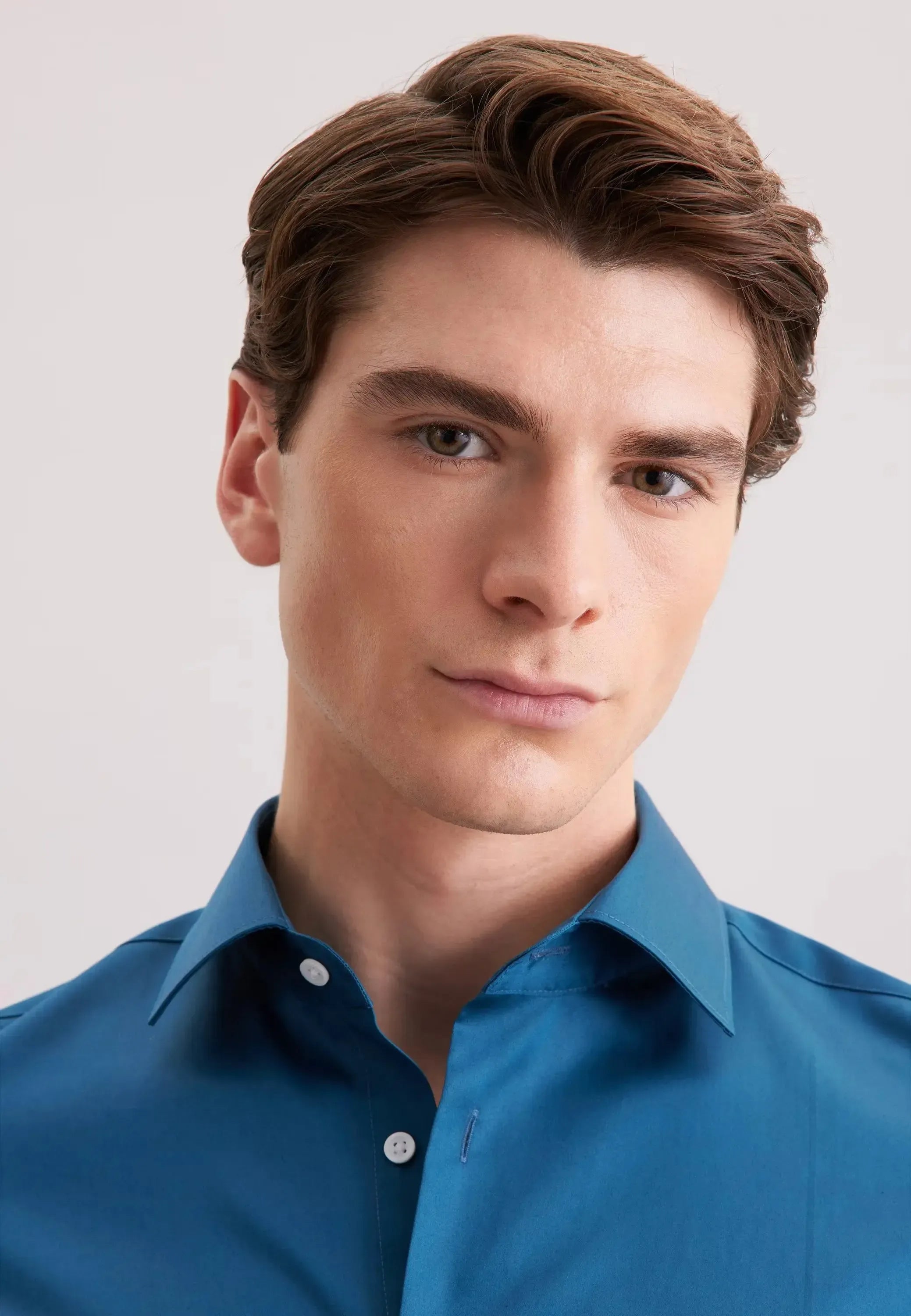 Shaped Fit Easy Iron New Kent Business Shirt Dark Teal-seidensticker uk